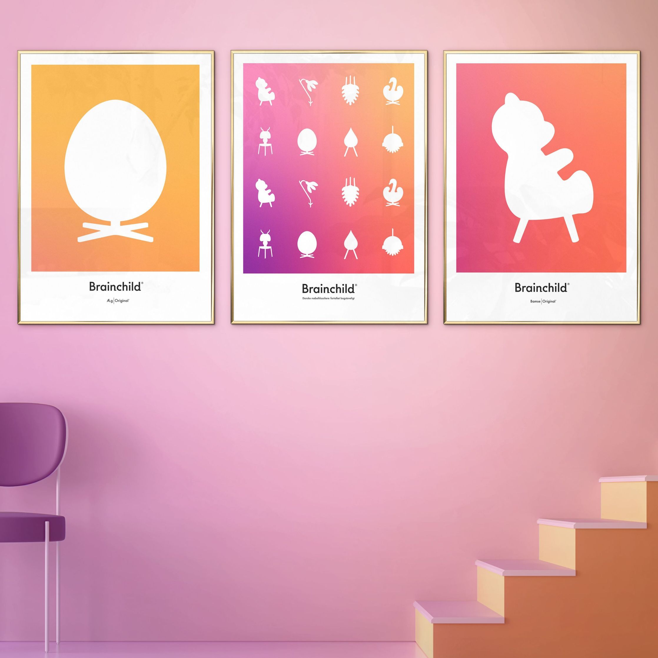 [product_category]-Brainchild Design Icon Poster, Frame In Black Lacquered Wood 30x40 Cm, Colour-Brainchild-IF-00002-C-BRA-8
