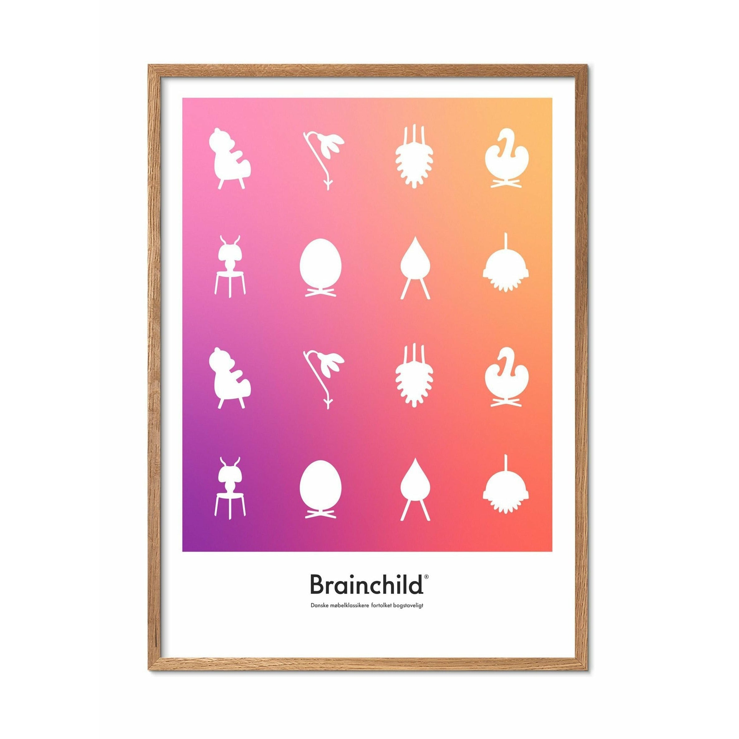 [product_category]-Brainchild Design Icon Poster, Frame Made Of Light Wood 30x40 Cm, Colour-Brainchild-IF-00002-A-BRA-1