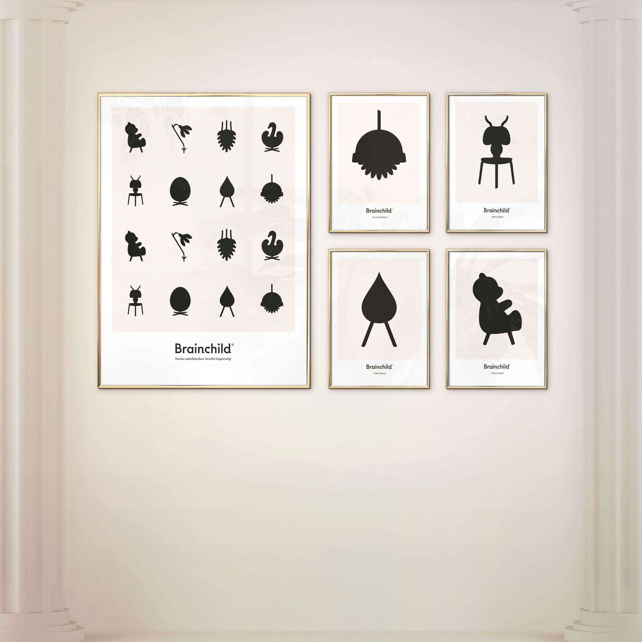 [product_category]-Brainchild Design Icon Poster, Frame Made Of Light Wood A5, Grey-Brainchild-IG-00001-A-BRA-5