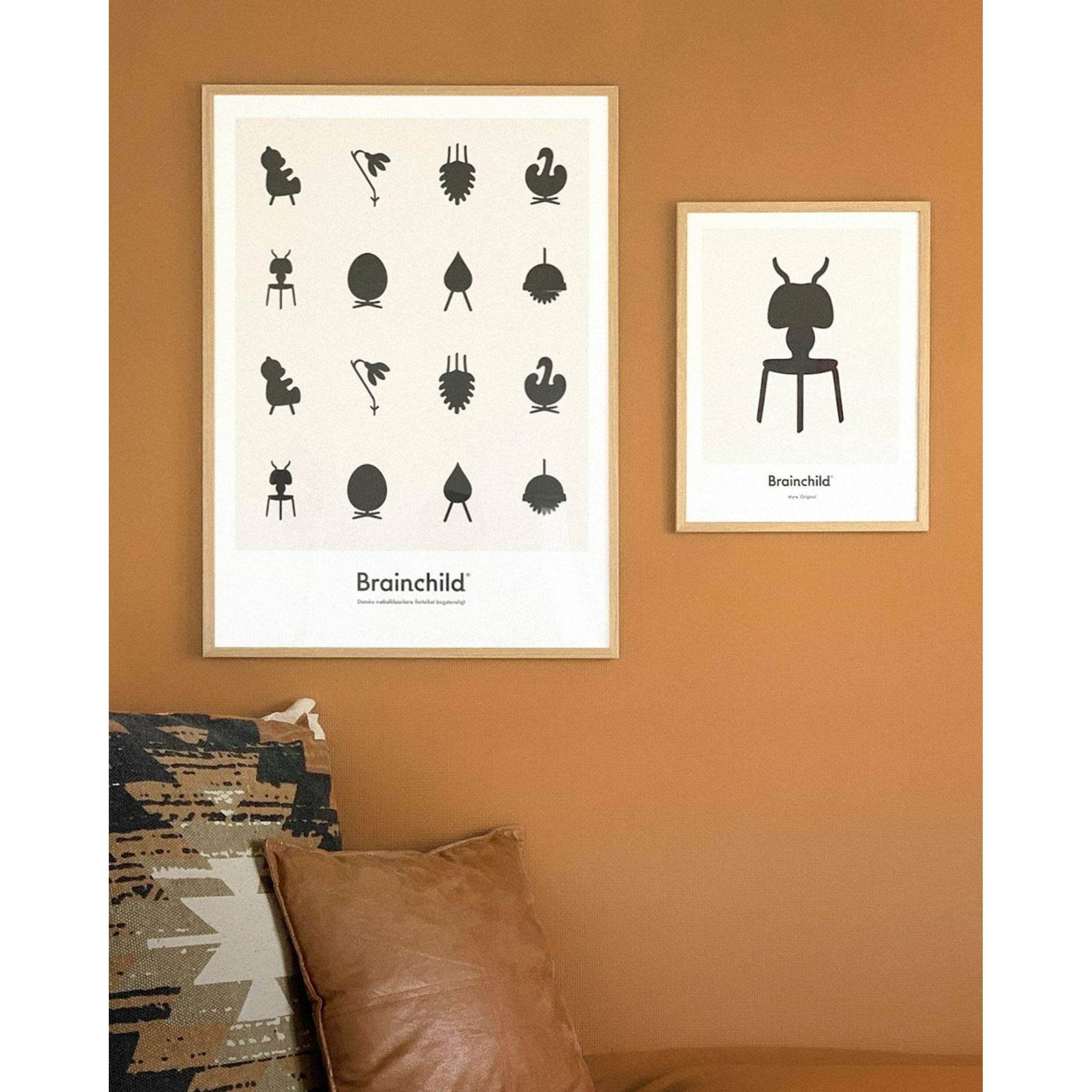 [product_category]-Brainchild Design Icon Poster Without Frame 30 X40 Cm, Grey-Brainchild-IG-00002-BRA-7
