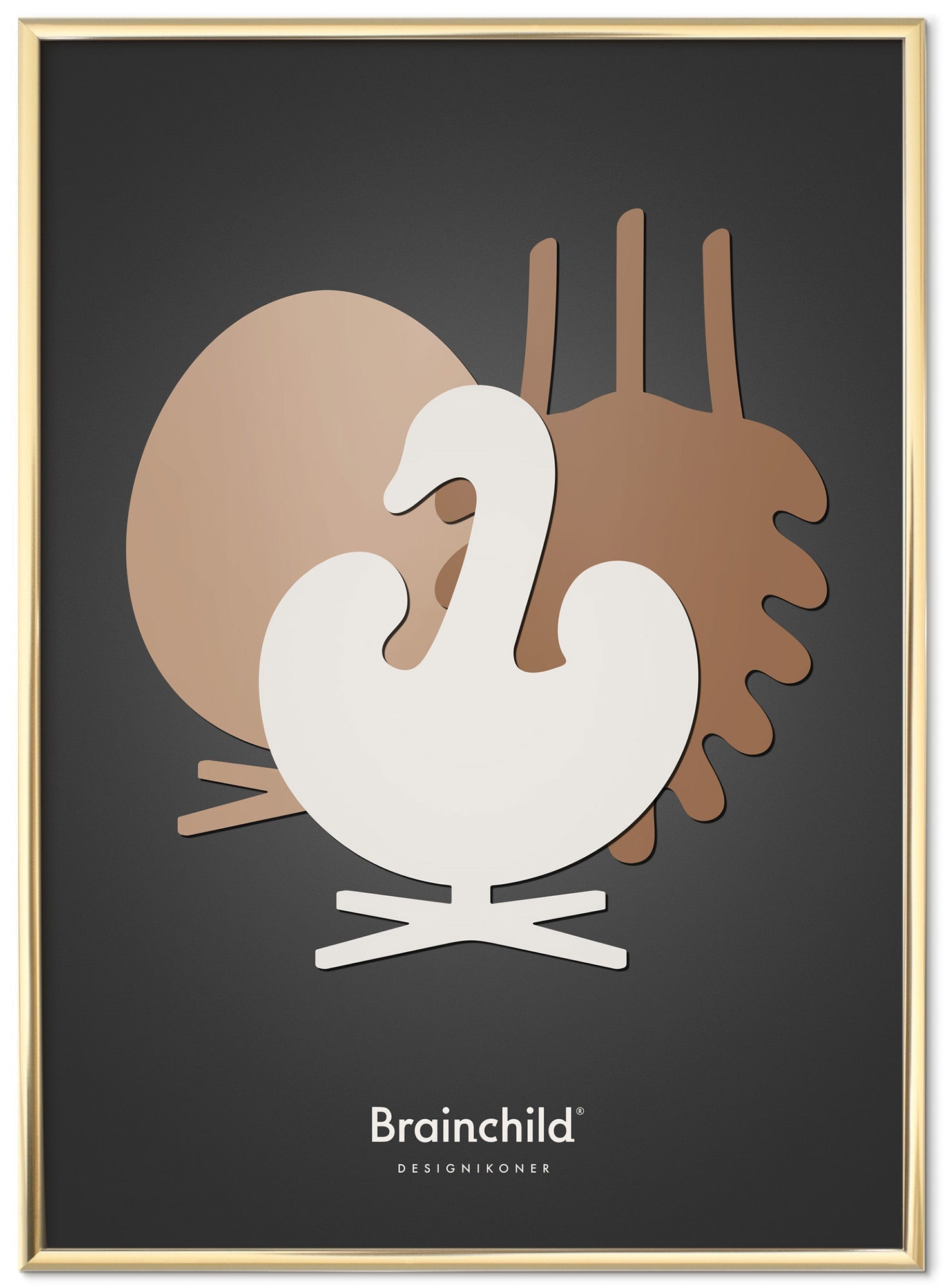 [product_category]-Brainchild Design Icons Poster Symphony Brass Frame A5, Dark Grey-Brainchild-DM-00001-D-BRA-1