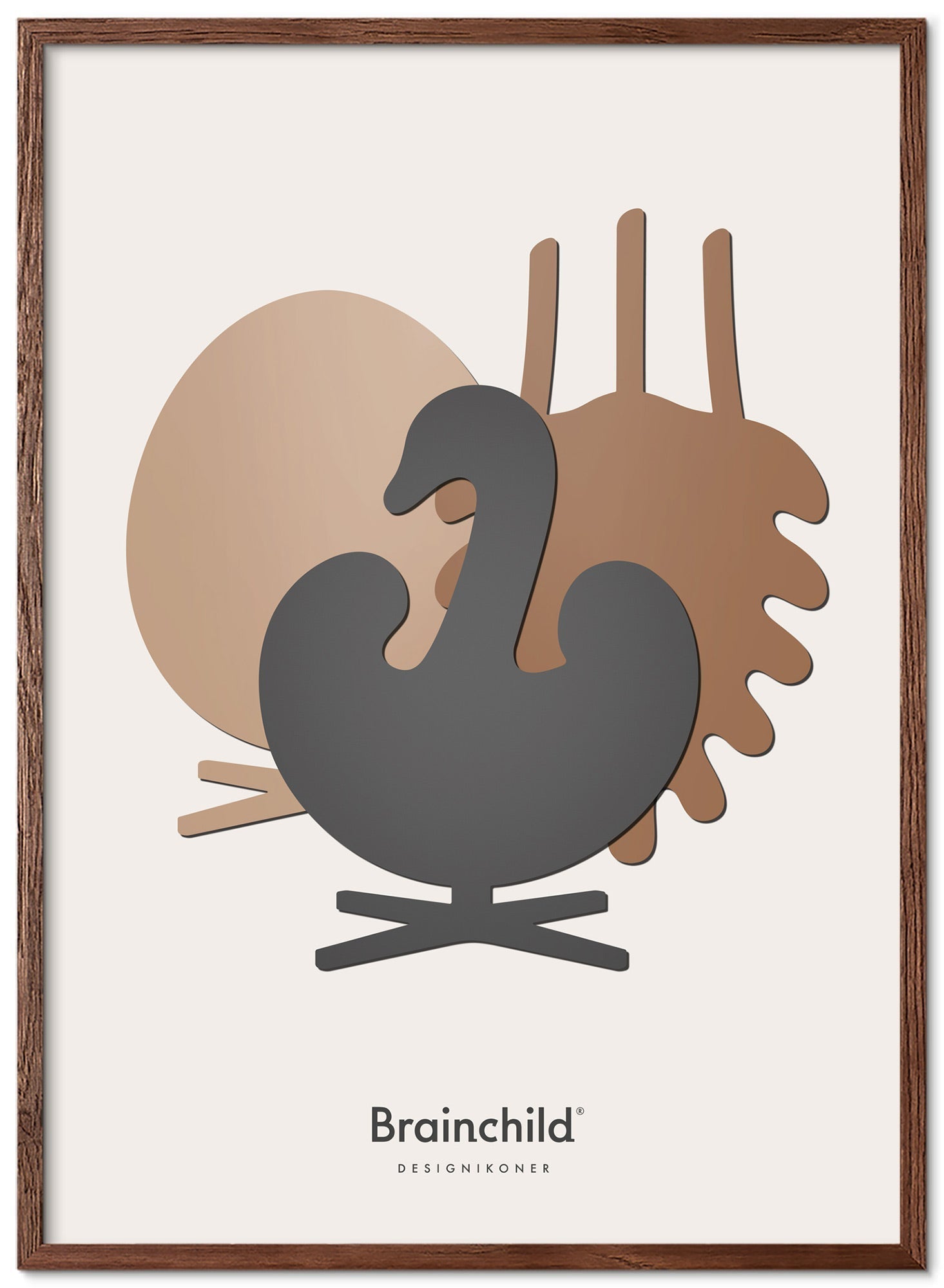 [product_category]-Brainchild Design Icons Poster Symphony Frame Made Of Dark Wood A5, Dark Grey-Brainchild-DM-00001-B-BRA-1