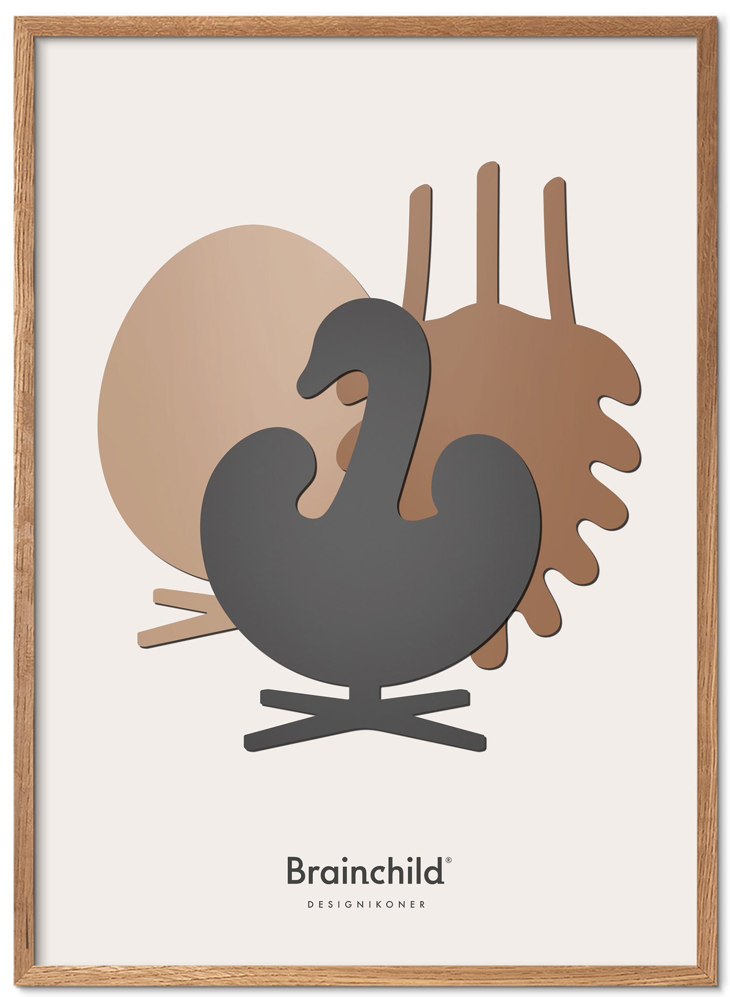 [product_category]-Brainchild Design Icons Poster Symphony Frame Made Of Light Wood A5, Light Grey-Brainchild-DL-00001-A-BRA-1
