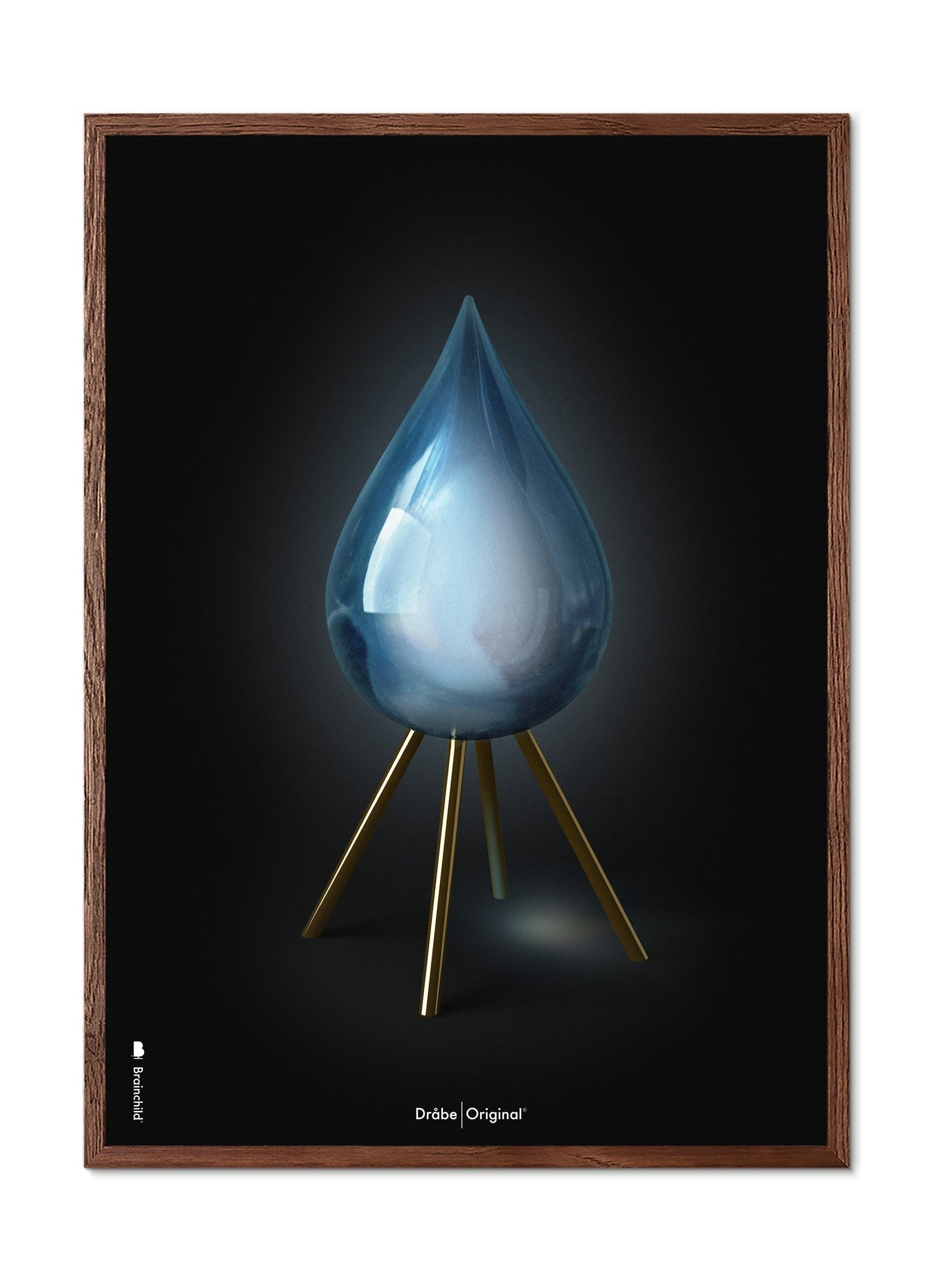 [product_category]-Brainchild Drop Classic Poster, Frame Made Of Dark Wood 50x70 Cm, Black Background-Brainchild-53003-B-BRA-1