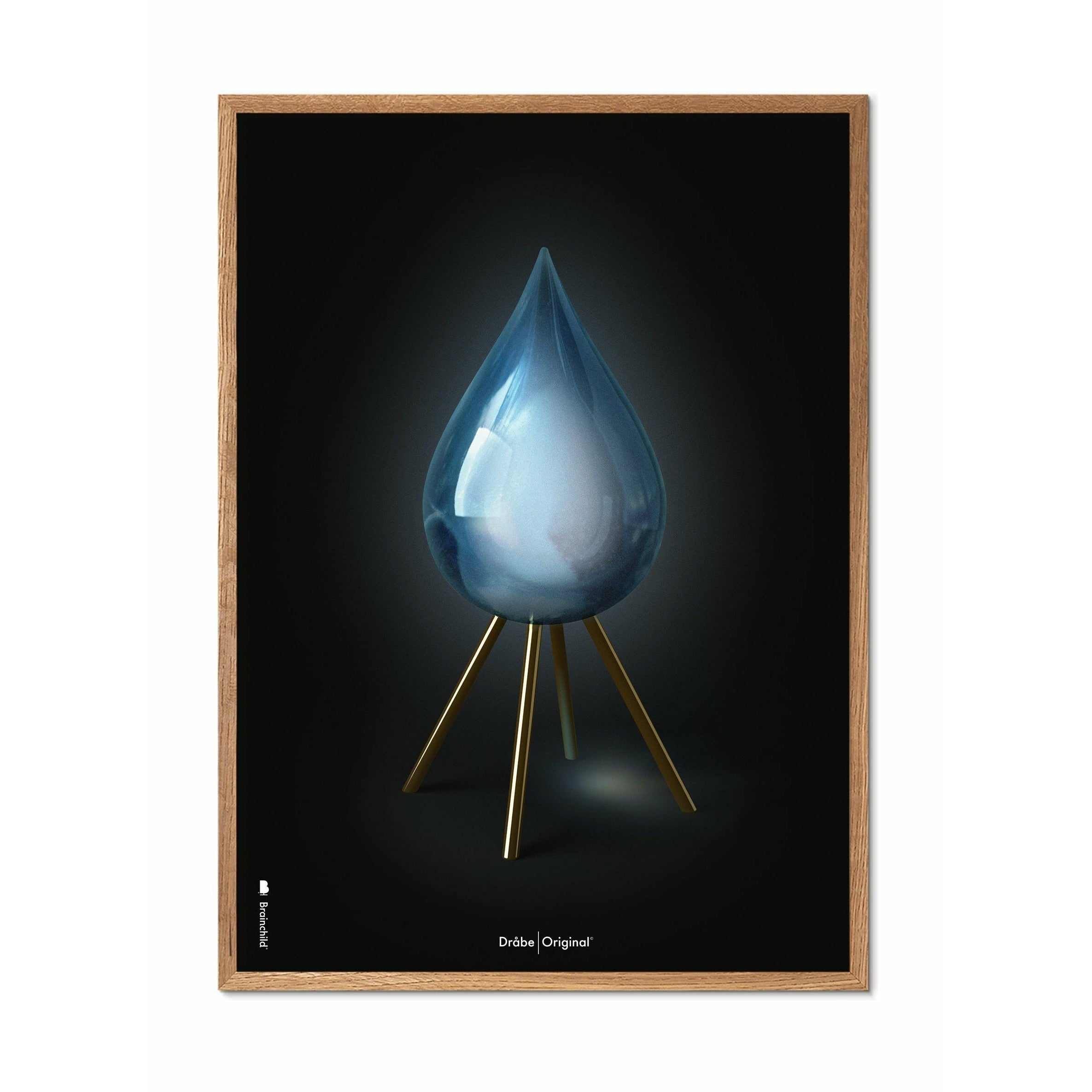 [product_category]-Brainchild Drop Classic Poster, Frame Made Of Light Wood 30x40 Cm, Black Background-Brainchild-53002-A-BRA-1