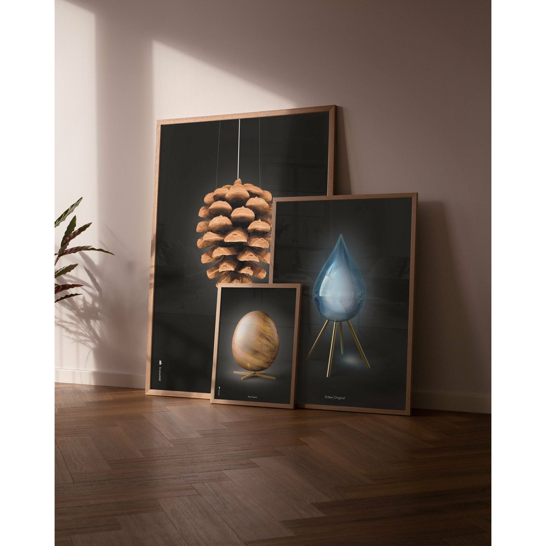 [product_category]-Brainchild Drop Classic Poster, Frame Made Of Light Wood 30x40 Cm, Black Background-Brainchild-53002-A-BRA-4