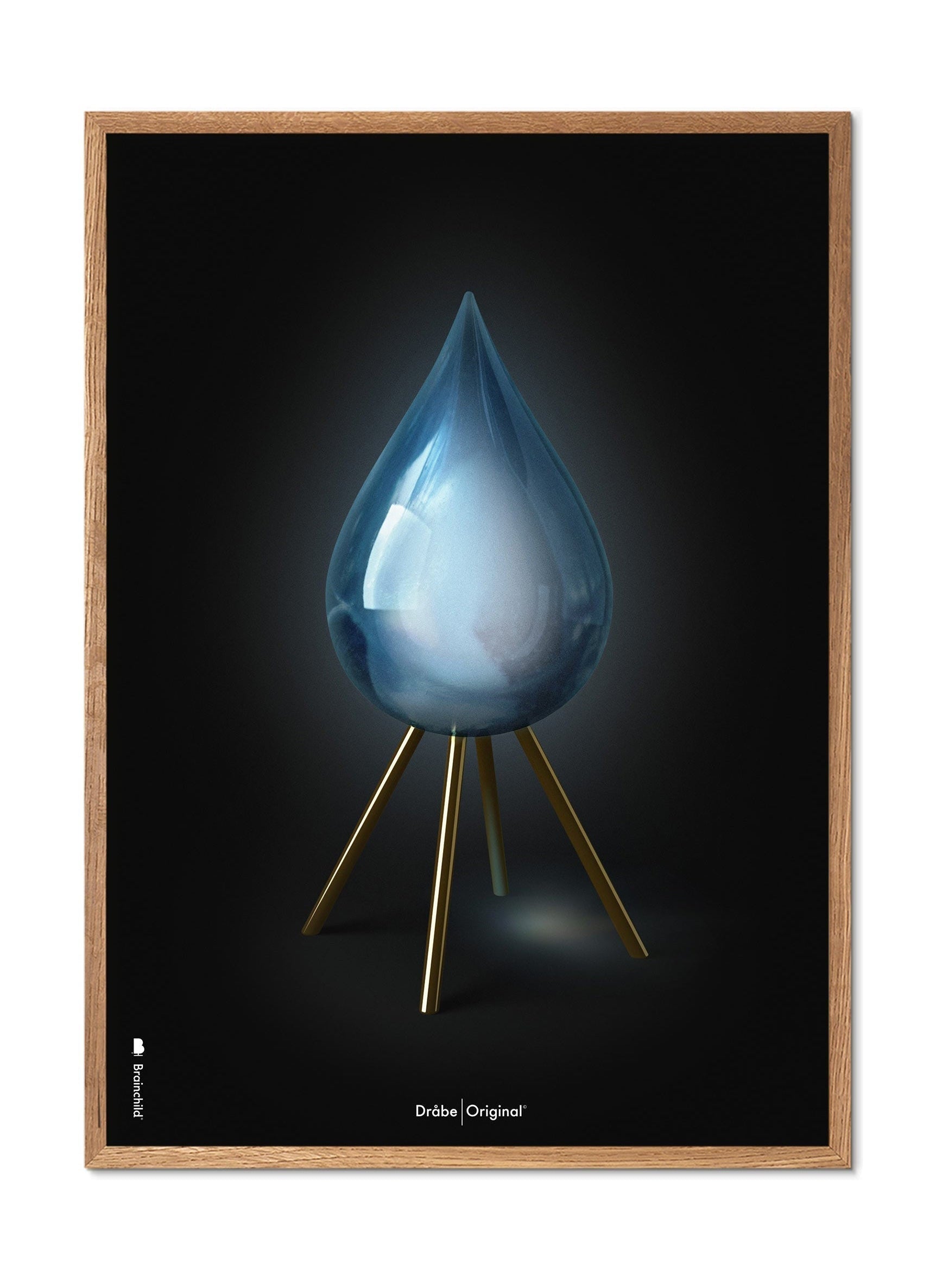 [product_category]-Brainchild Drop Classic Poster, Frame Made Of Light Wood 70x100 Cm, Black Background-Brainchild-53004-A-BRA-1