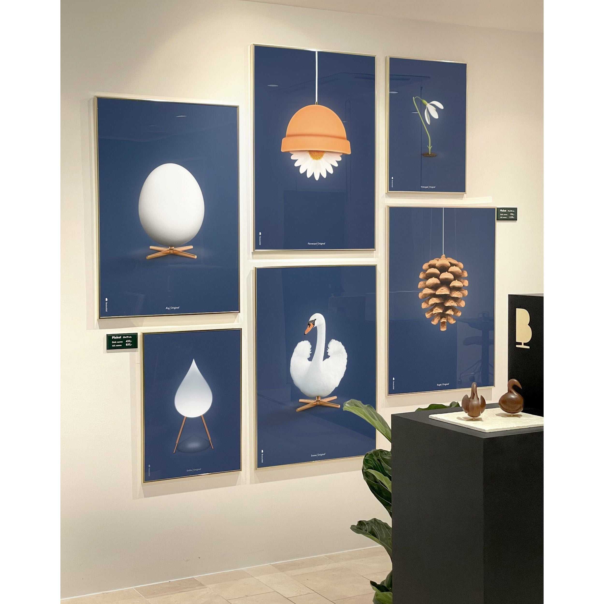 [product_category]-Brainchild Drop Classic Poster, Light Wood Frame A5, Dark Blue Background-Brainchild-52001-A-BRA-6