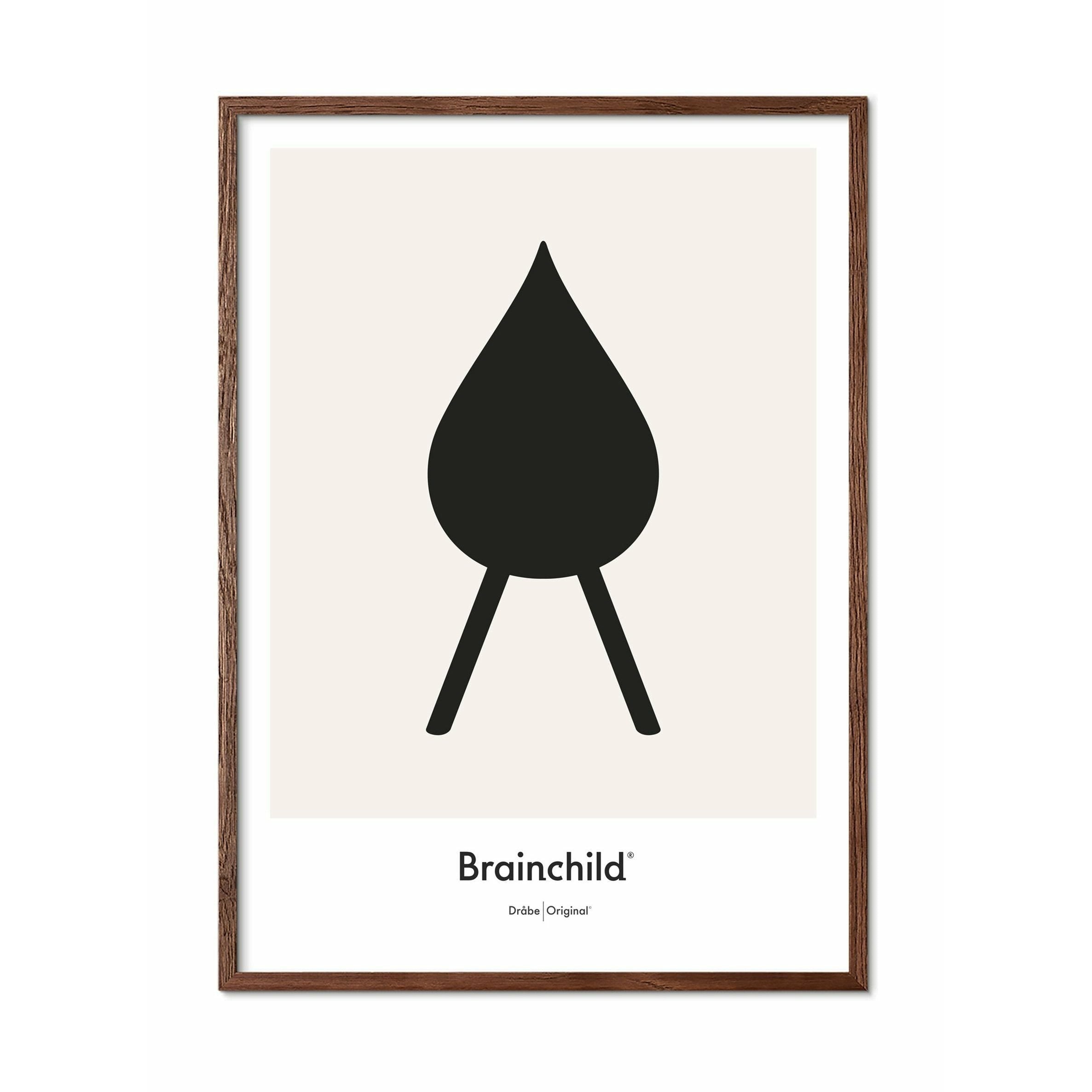 [product_category]-Brainchild Drop Design Icon Poster, Frame Made Of Dark Wood 30 X40 Cm, Grey-Brainchild-IG-51002-B-BRA-1