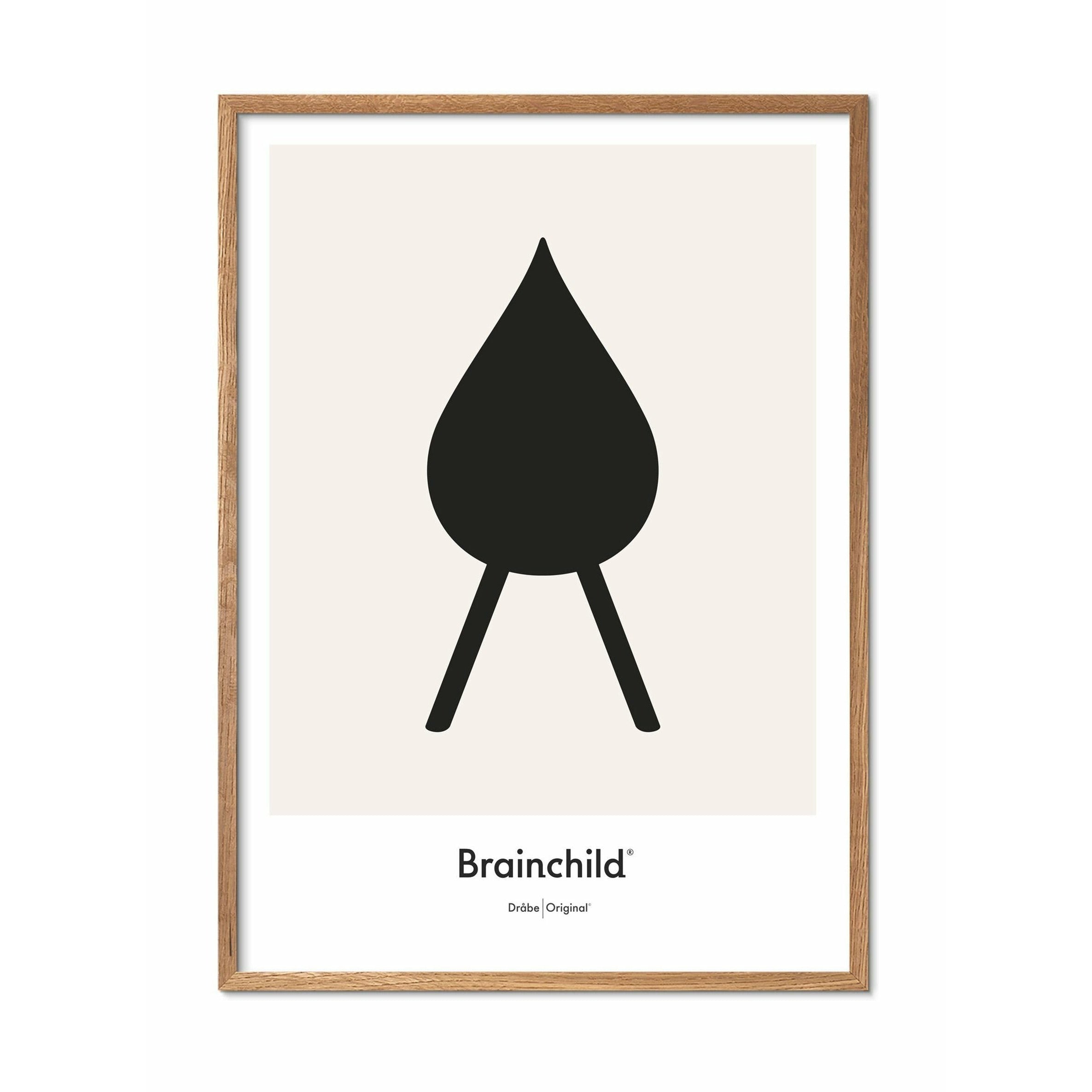 [product_category]-Brainchild Drop Design Icon Poster, Frame Made Of Light Wood 70 X100 Cm, Grey-Brainchild-IG-51004-A-BRA-1