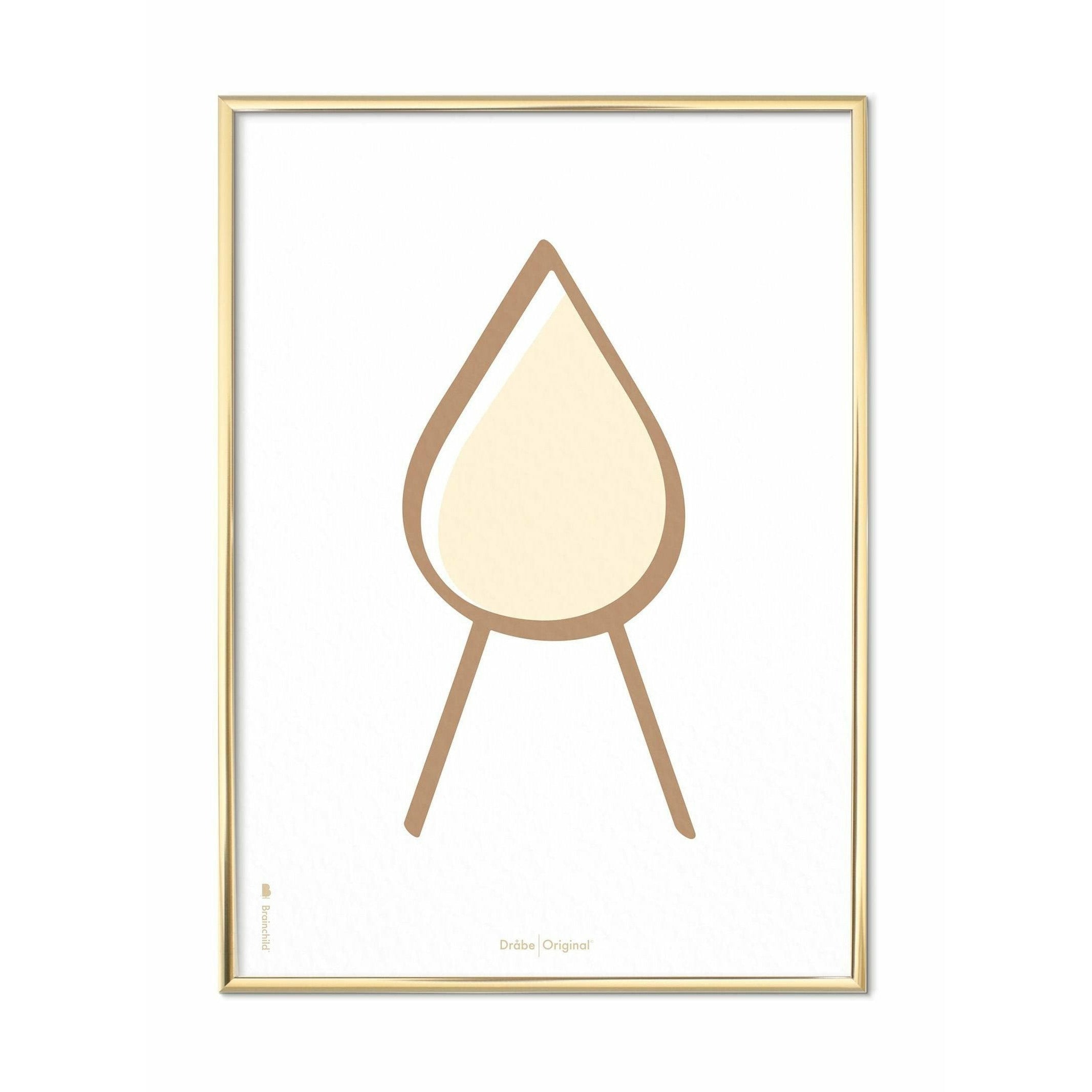 [product_category]-Brainchild Drop Line Poster, Brass Colored Frame A5, White Background-Brainchild-SH-51001-D-BRA-1