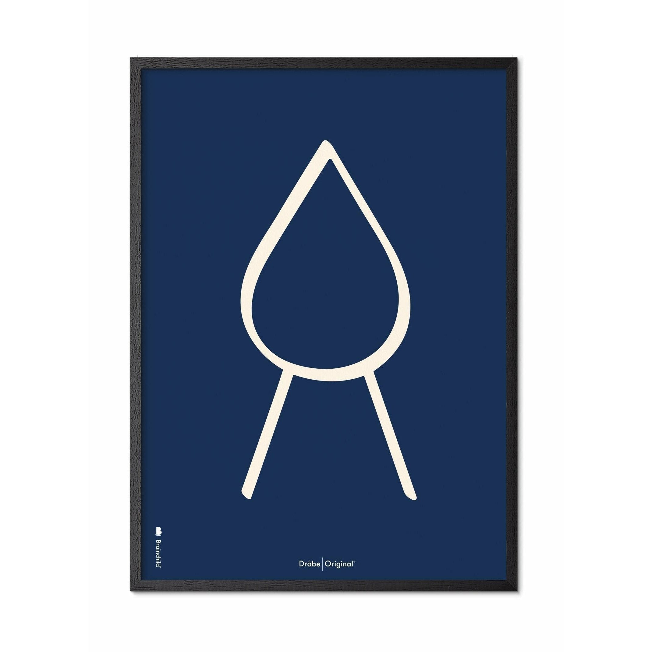 [product_category]-Brainchild Drop Line Poster, Frame In Black Lacquered Wood 70x100 Cm, Blue Background-Brainchild-B-51004-C-BRA-1