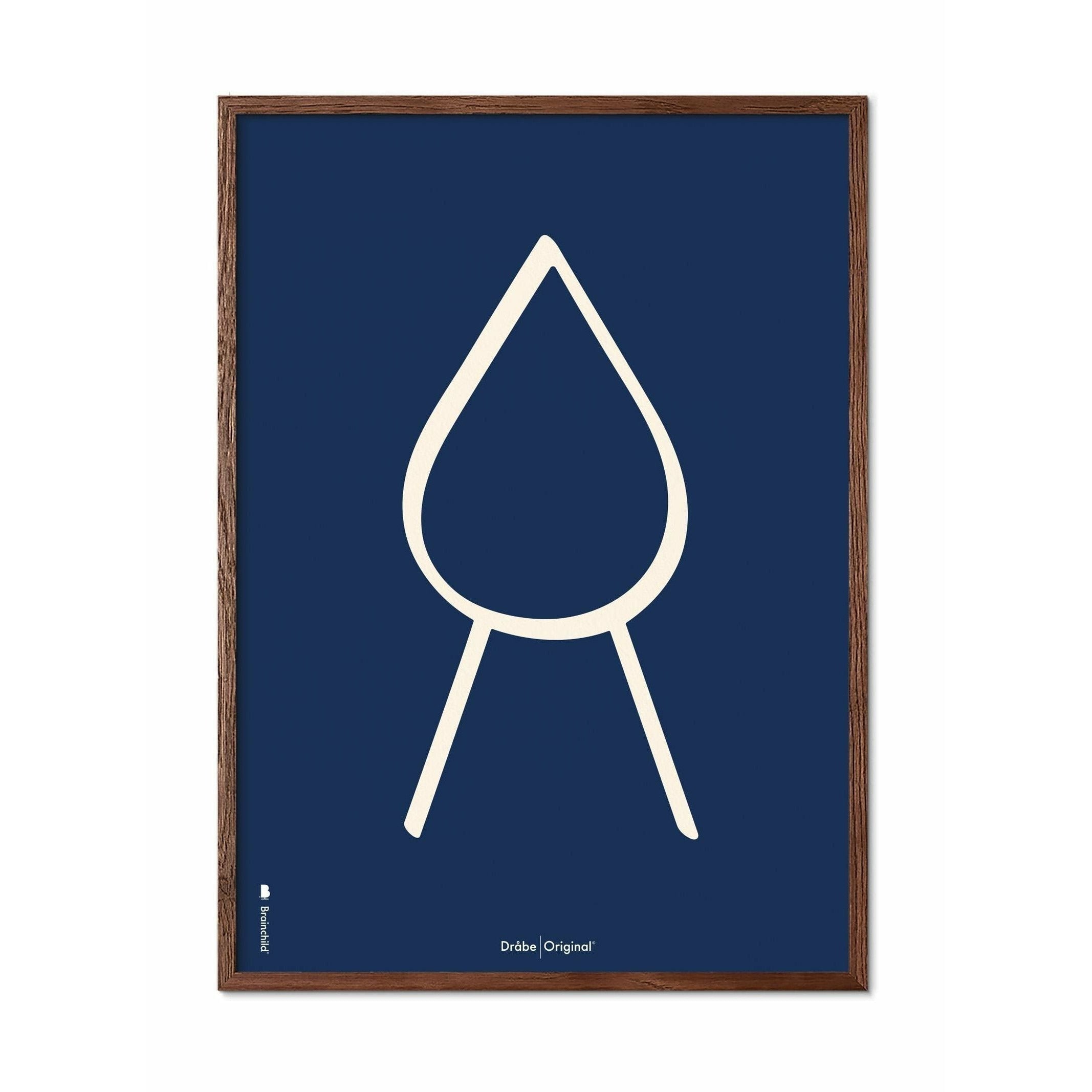 [product_category]-Brainchild Drop Line Poster, Frame Made Of Dark Wood 50x70 Cm, Blue Background-Brainchild-B-51003-B-BRA-1