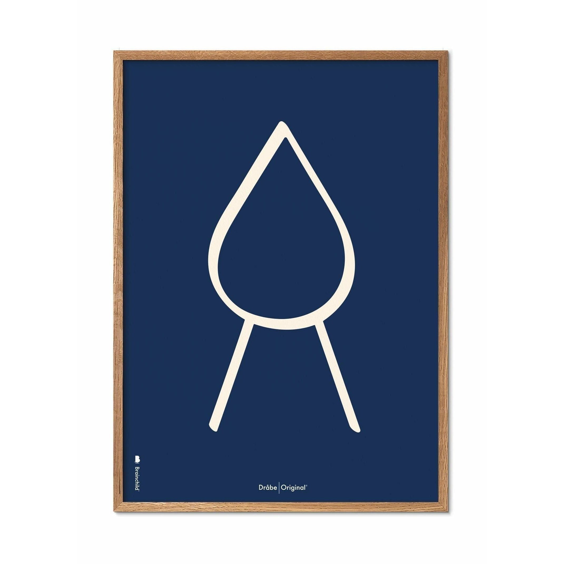 [product_category]-Brainchild Drop Line Poster, Frame Made Of Light Wood 70x100 Cm, Blue Background-Brainchild-B-51004-A-BRA-1