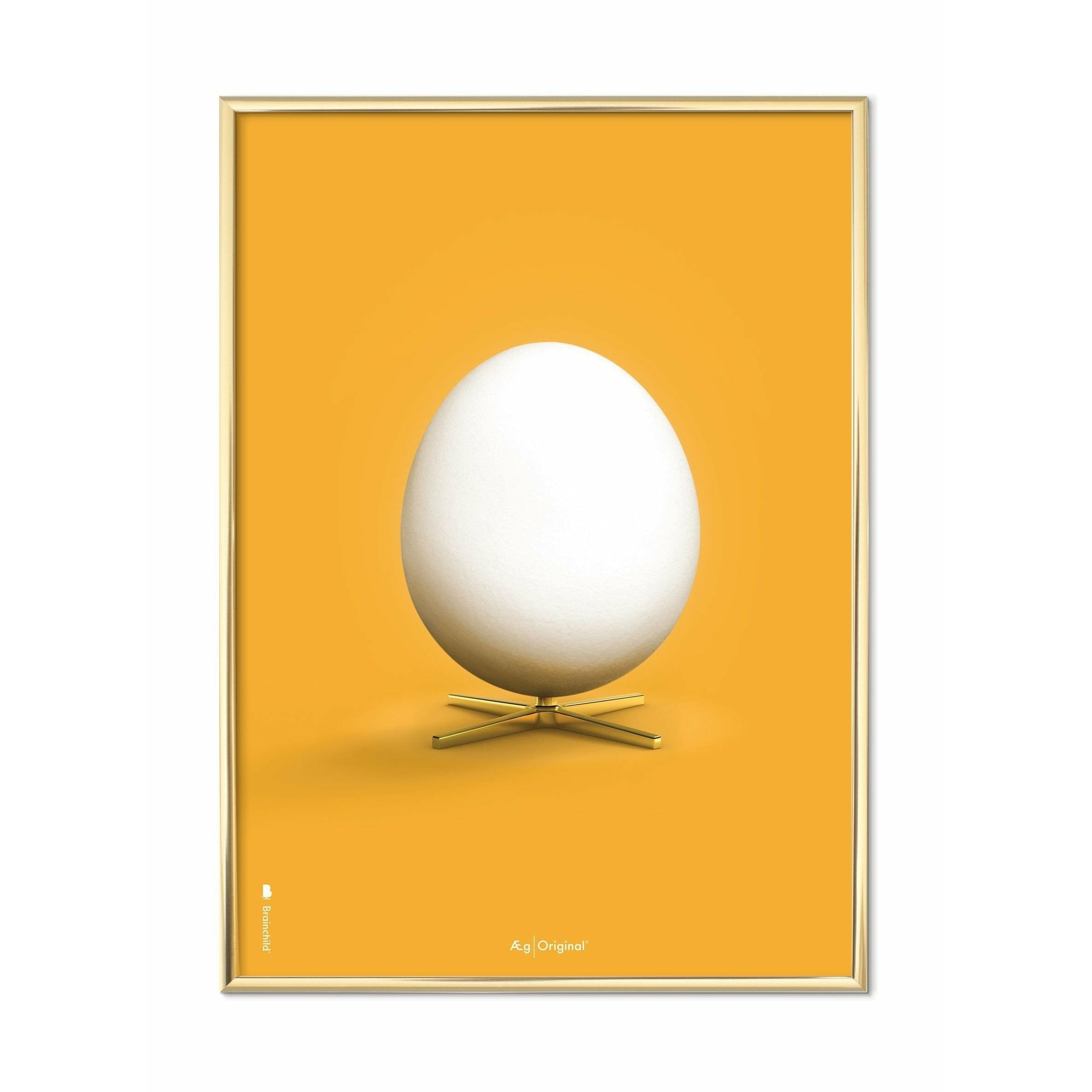 [product_category]-Brainchild Egg Classic Poster, Brass Frame 70 X100 Cm, Yellow Background-Brainchild-13004-D-BRA-1