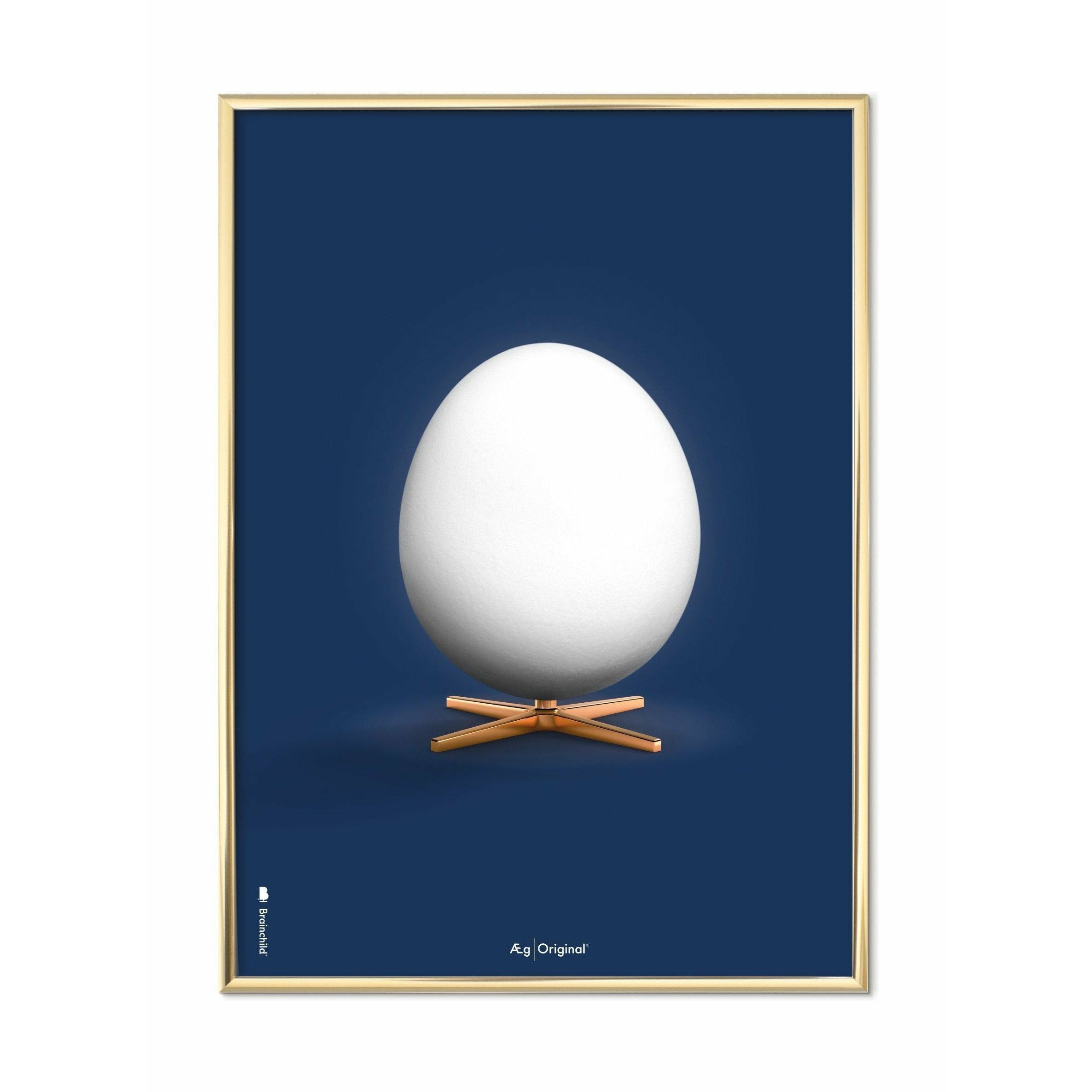 [product_category]-Brainchild Egg Classic Poster, Brass Frame A5, Dark Blue Background-Brainchild-19001-D-BRA-1