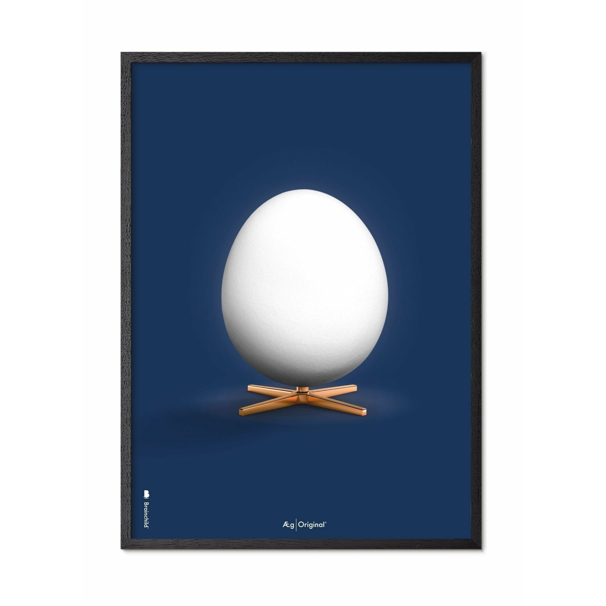 [product_category]-Brainchild Egg Classic Poster, Frame In Black Lacquered Wood 70 X100 Cm, Dark Blue Background-Brainchild-19004-C-BRA-1