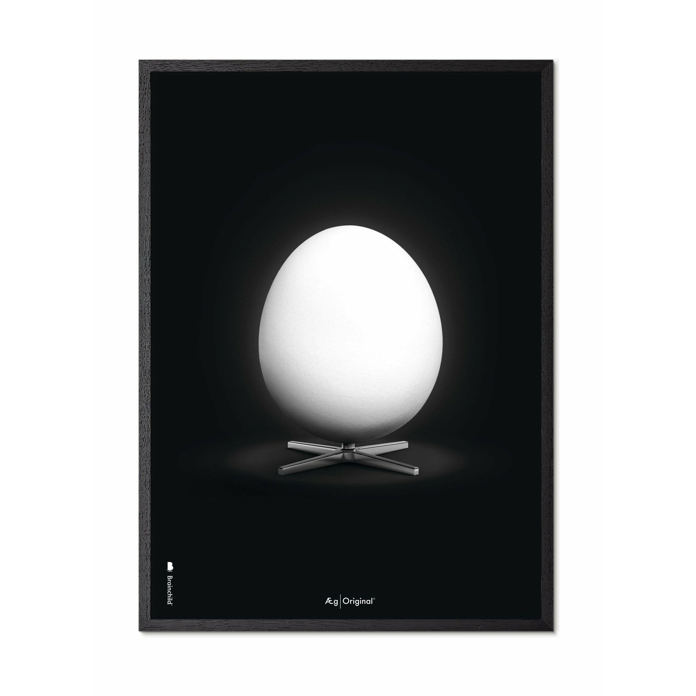 [product_category]-Brainchild Egg Classic Poster, Frame In Black Lacquered Wood A5, Black Background-Brainchild-12001-C-BRA-1