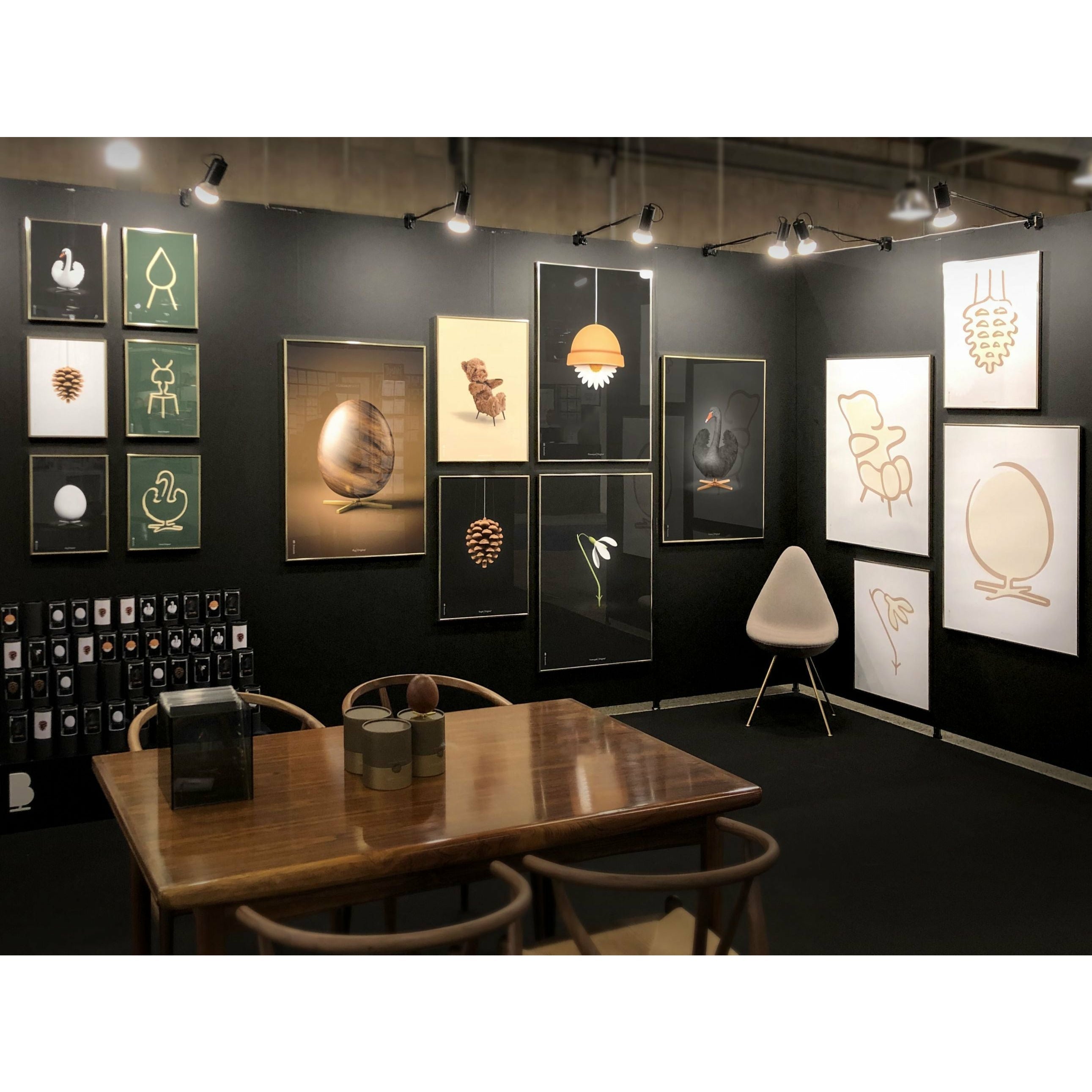 [product_category]-Brainchild Egg Classic Poster, Frame In Black Lacquered Wood A5, Black Background-Brainchild-12001-C-BRA-7