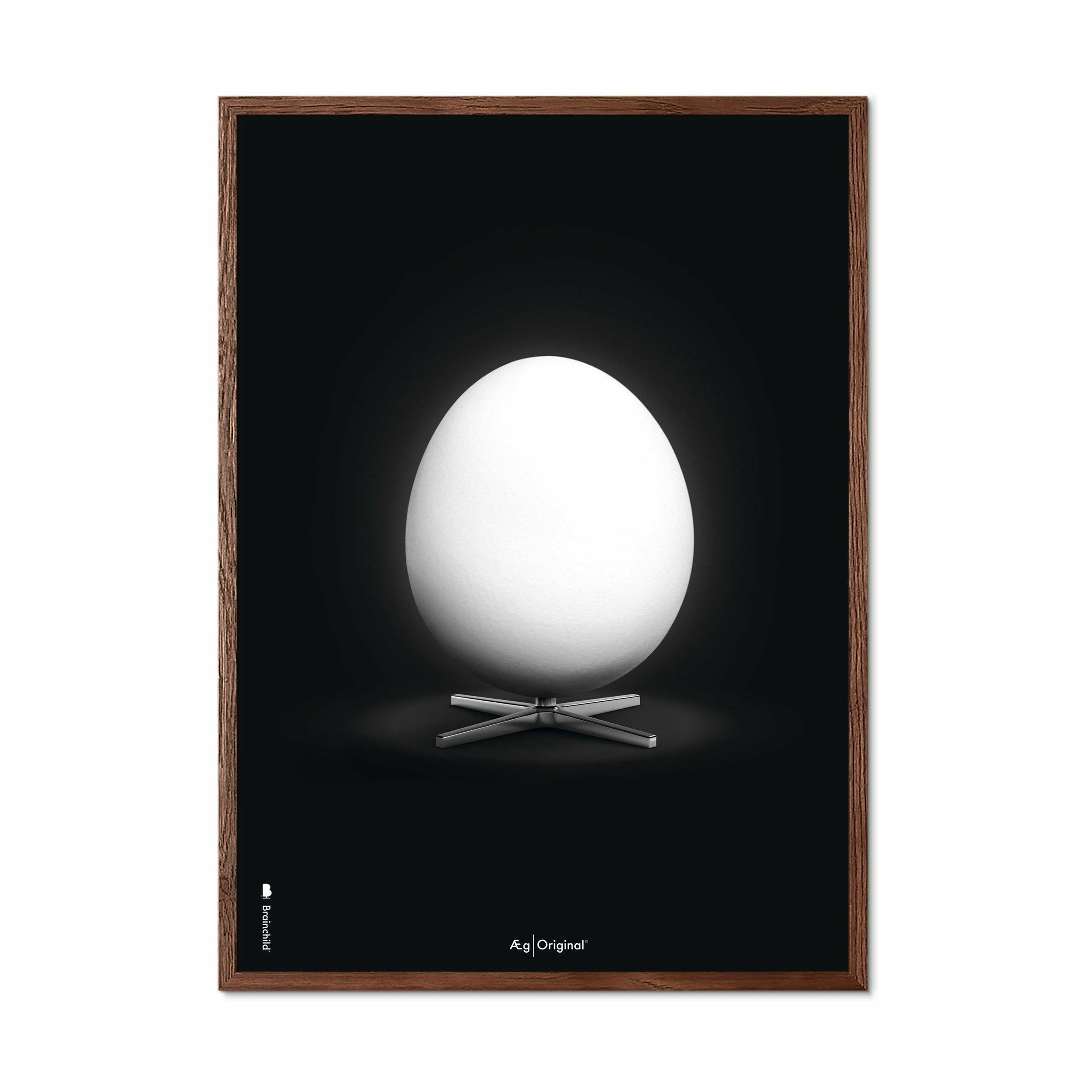 [product_category]-Brainchild Egg Classic Poster, Frame Made Of Dark Wood 50x70 Cm, Black Background-Brainchild-12003-B-BRA-1