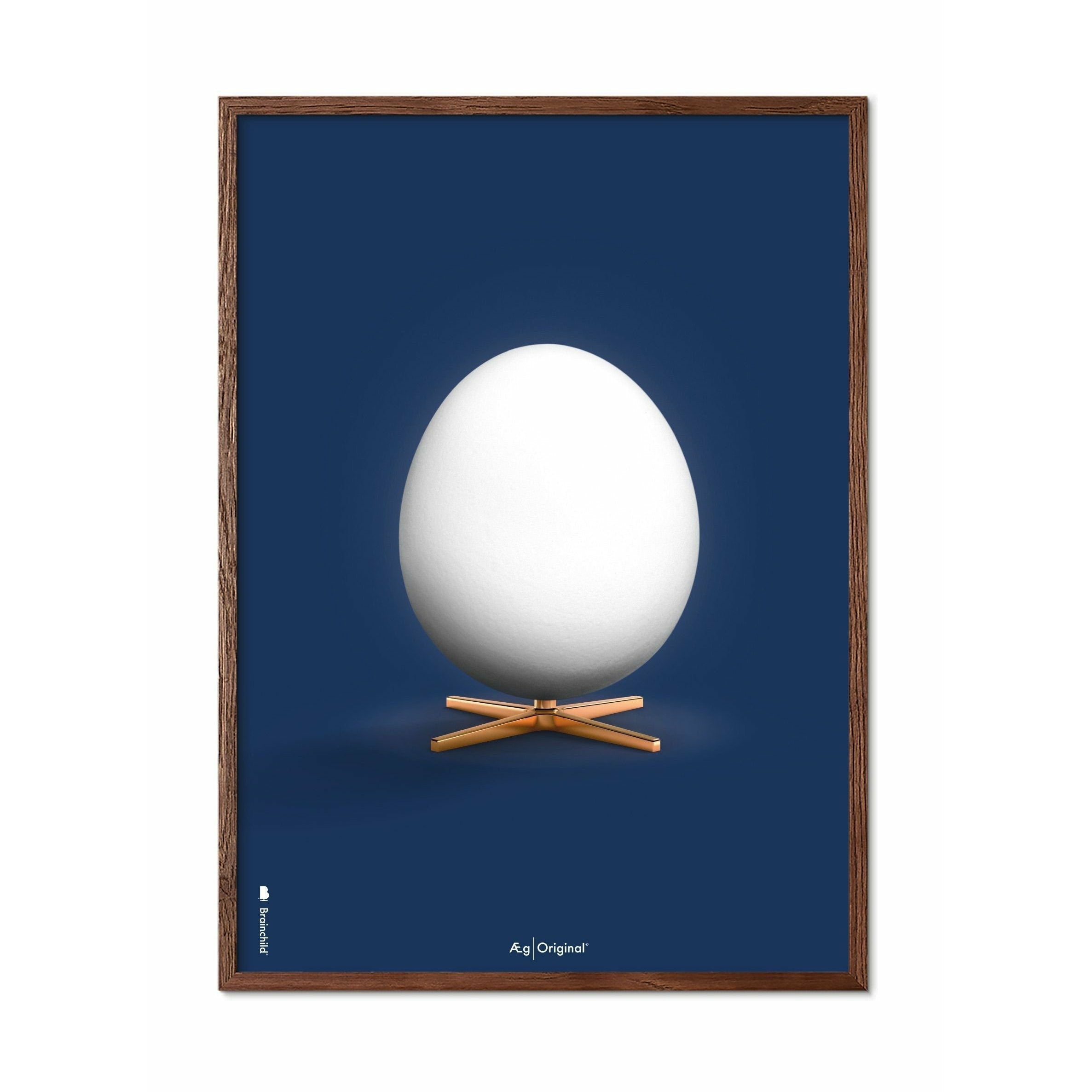 [product_category]-Brainchild Egg Classic Poster, Frame Made Of Dark Wood 50x70 Cm, Dark Blue Background-Brainchild-19003-B-BRA-1