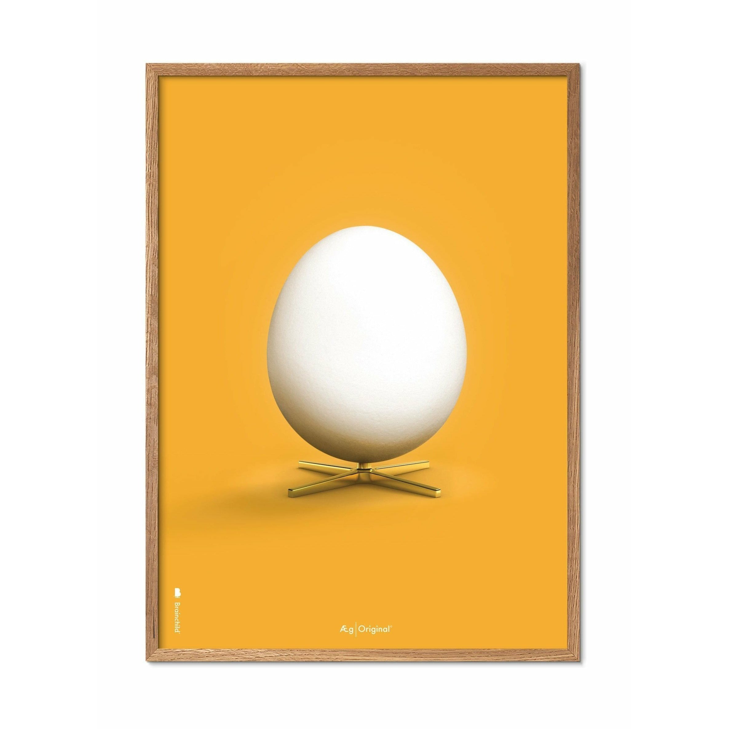 [product_category]-Brainchild Egg Classic Poster, Frame Made Of Light Wood 30x40 Cm, Yellow Background-Brainchild-13002-A-BRA-1