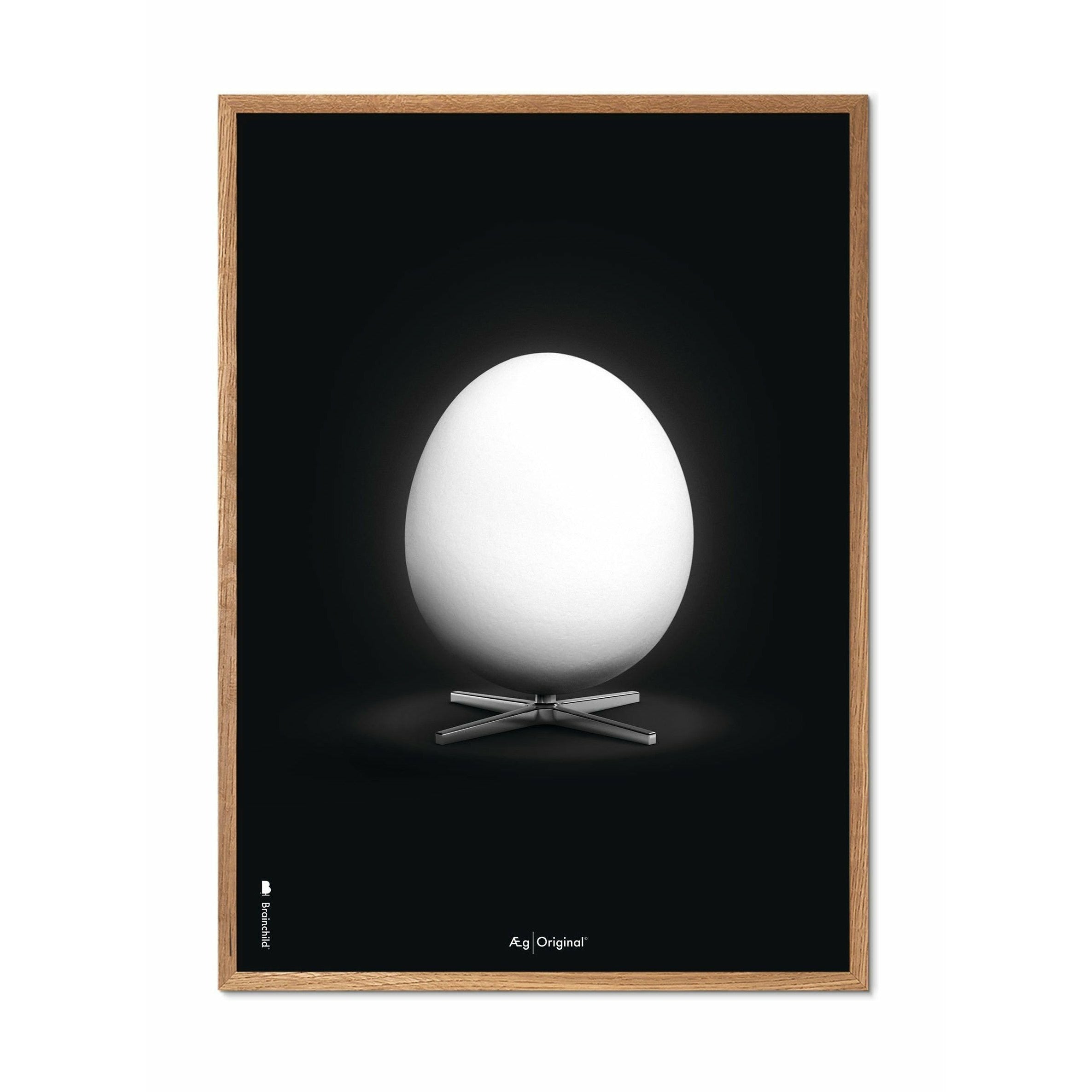 [product_category]-Brainchild Egg Classic Poster, Frame Made Of Light Wood 70 X100 Cm, Black Background-Brainchild-12004-A-BRA-1
