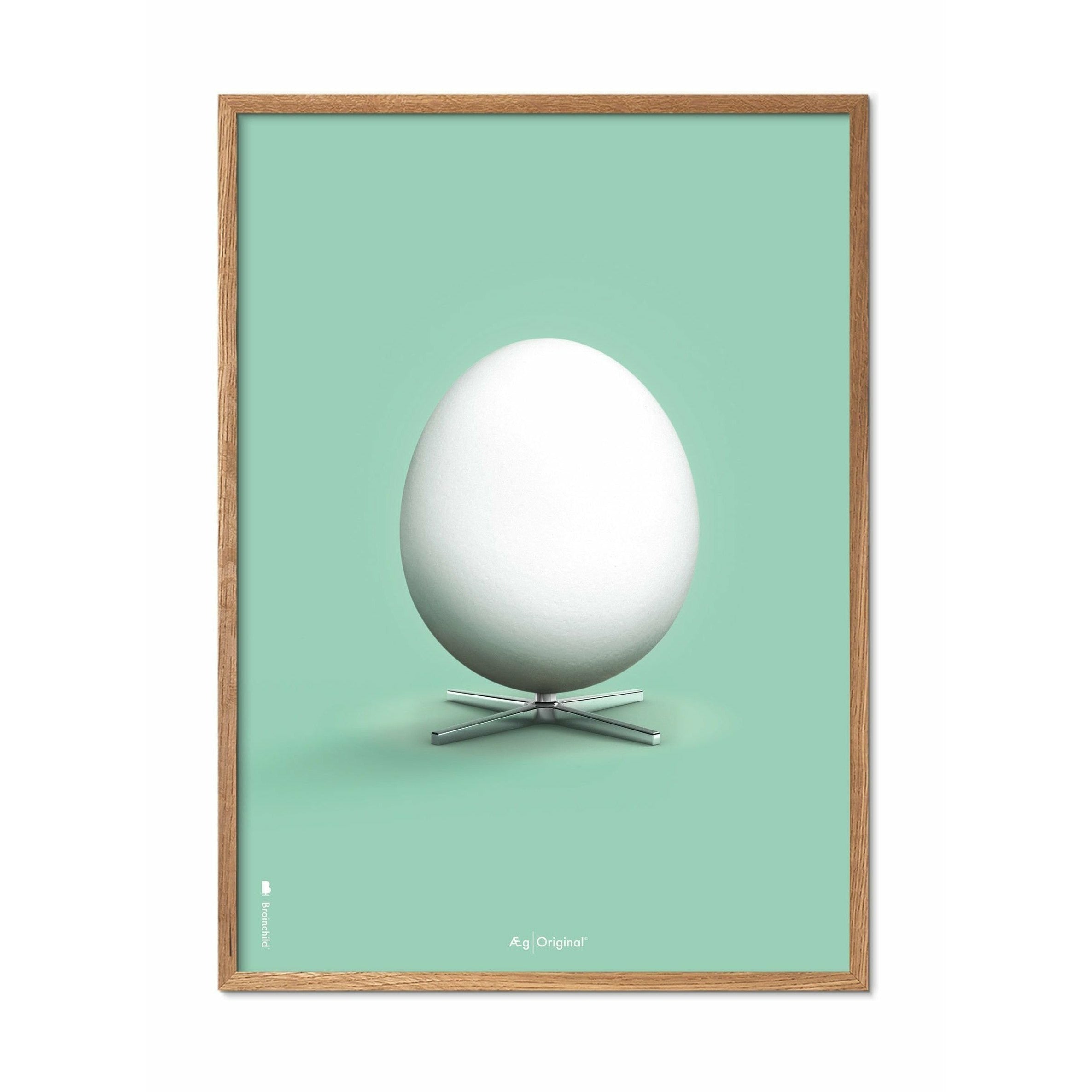 [product_category]-Brainchild Egg Classic Poster, Frame Made Of Light Wood 70x100 Cm, Mint Green Background-Brainchild-14004-A-BRA-1