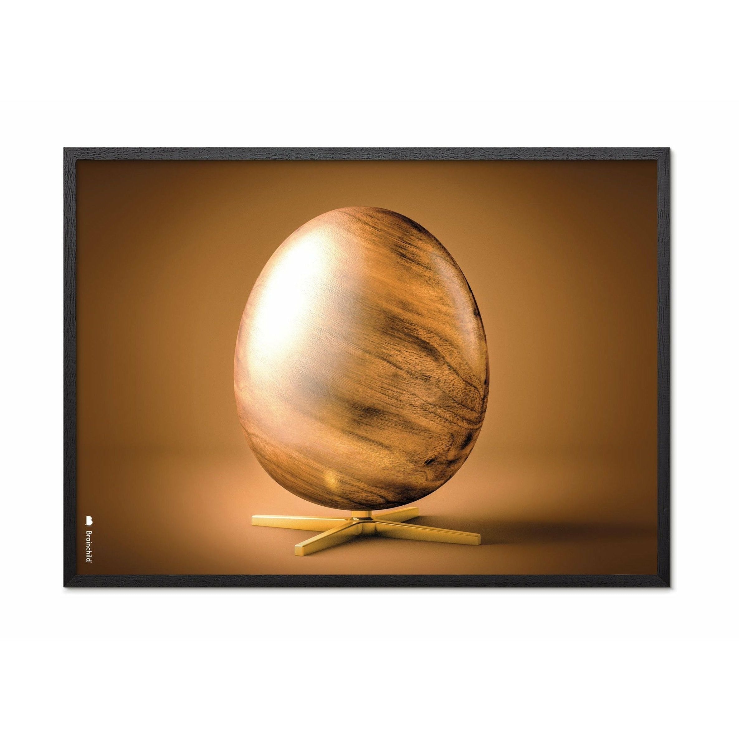 [product_category]-Brainchild Egg Cross Format Poster, Frame In Black Lacquered Wood A5, Brown-Brainchild-18001-C-BRA-1