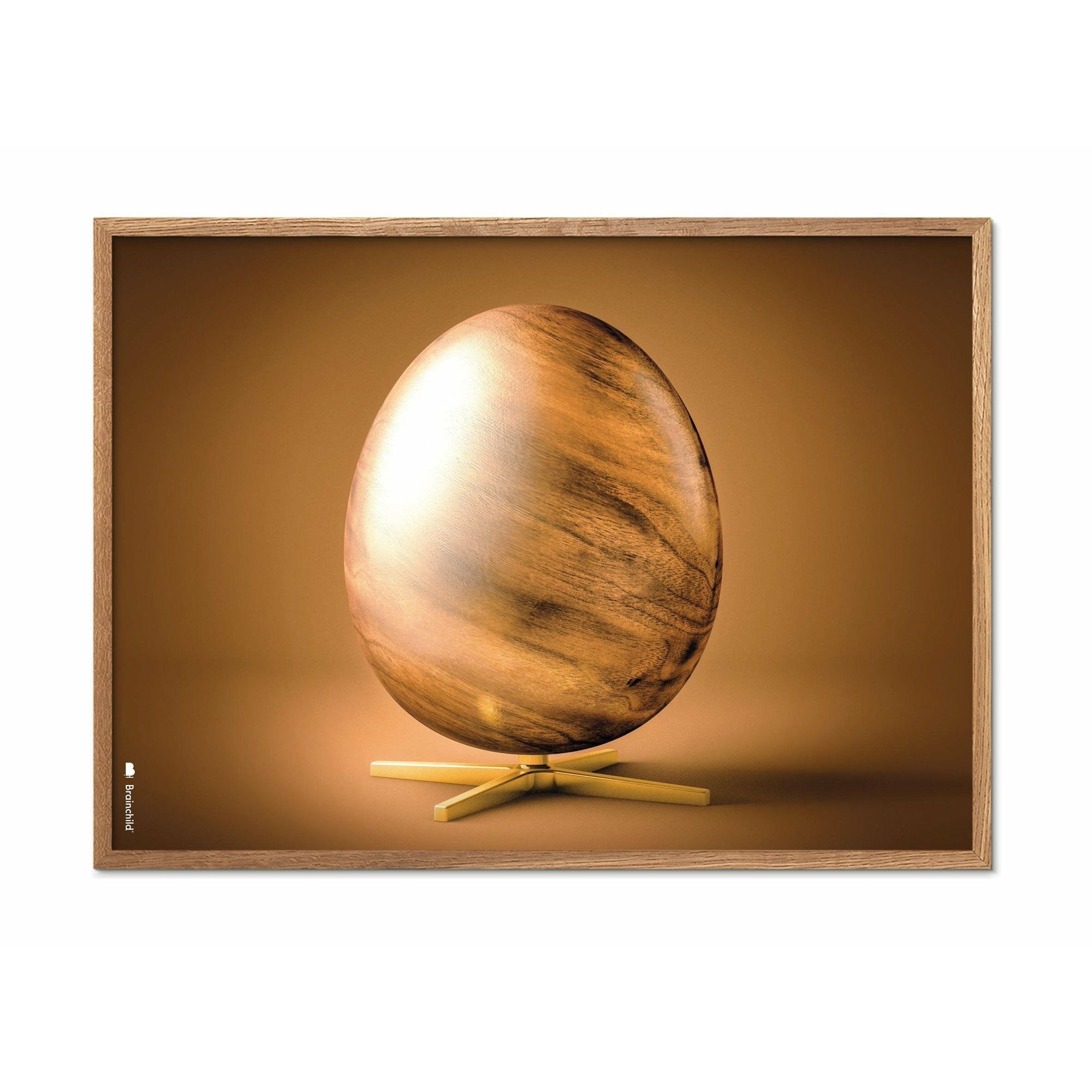 [product_category]-Brainchild Egg Cross Format Poster, Frame Made Of Light Wood 50 X70 Cm, Brown-Brainchild-18003-A-BRA-1