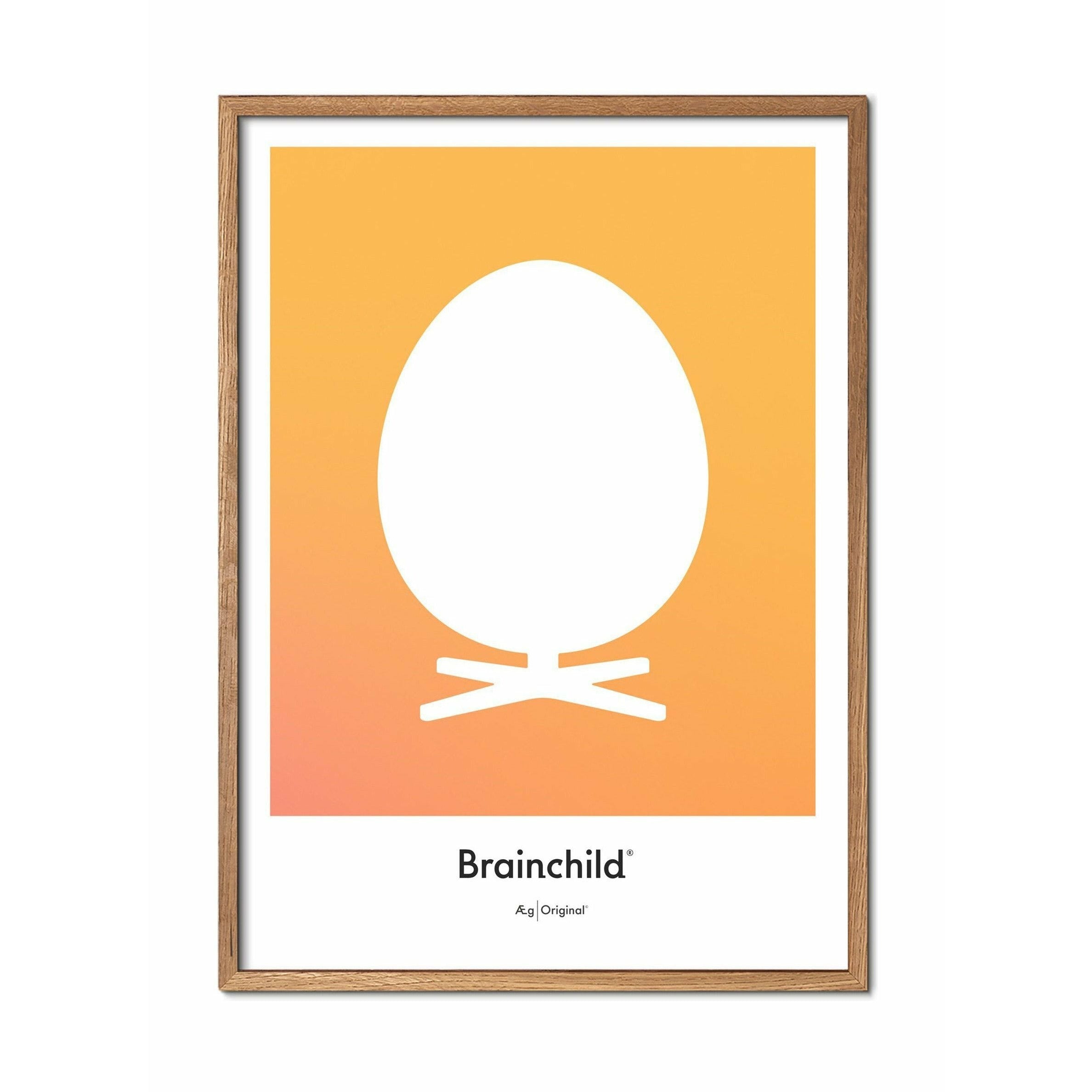 [product_category]-Brainchild Egg Design Icon Poster, Frame Made Of Light Wood A5, Yellow-Brainchild-IF-11001-A-BRA-1
