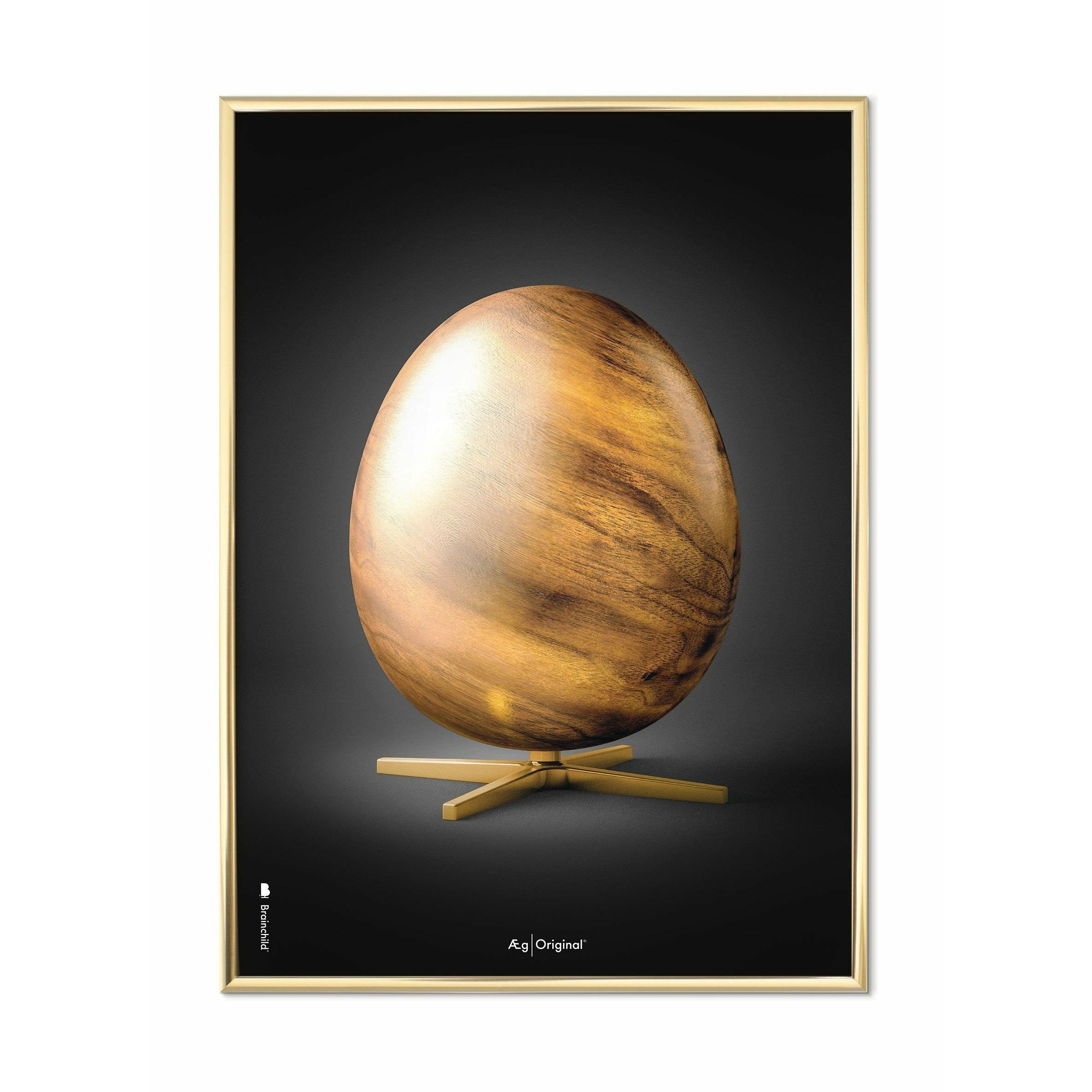 [product_category]-Brainchild Egg Figures Poster, Brass Colored Frame A5, Black-Brainchild-16001-D-BRA-1