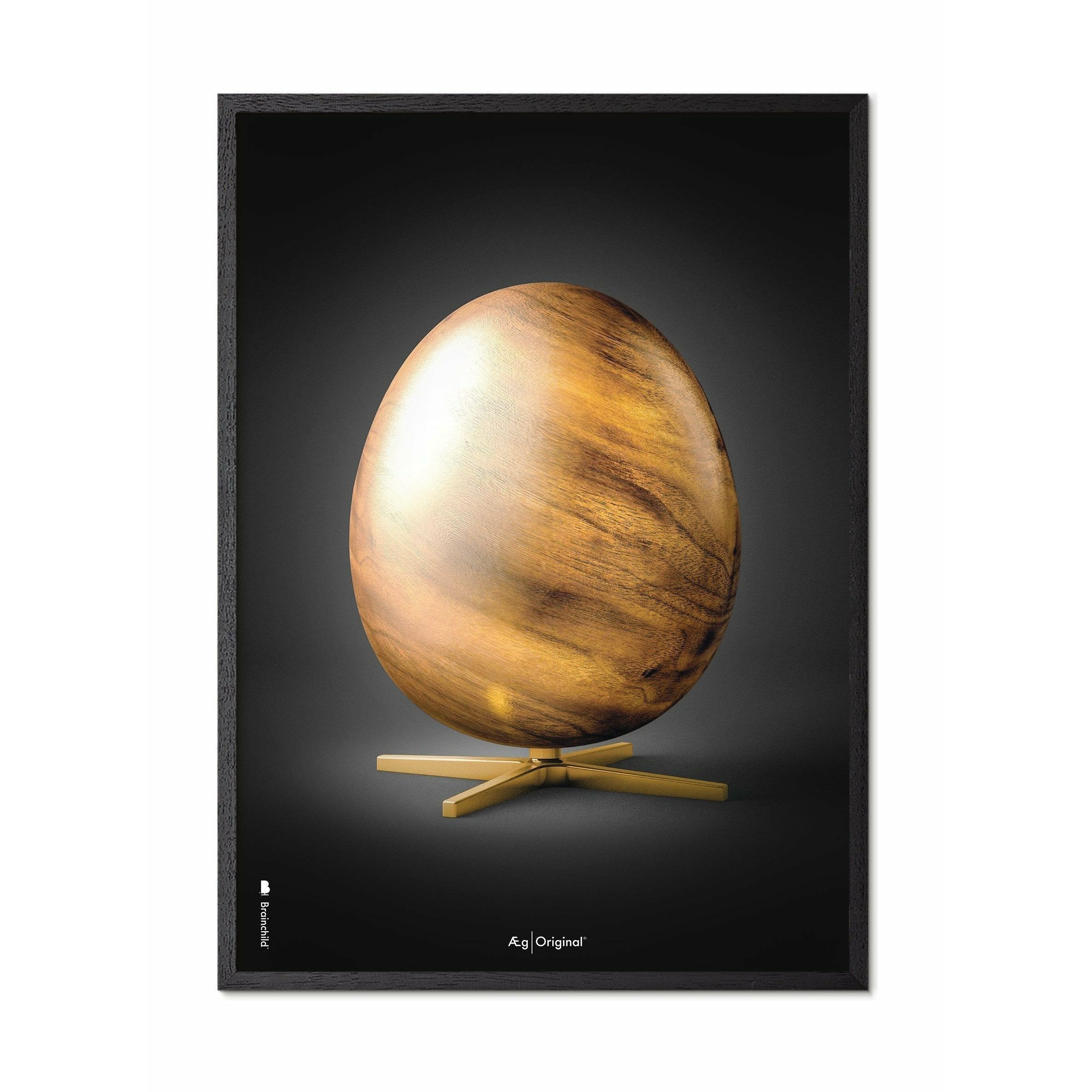 [product_category]-Brainchild Egg Figures Poster, Frame Made Of Black Lacquered Wood 70 X100 Cm, Black-Brainchild-16004-C-BRA-1