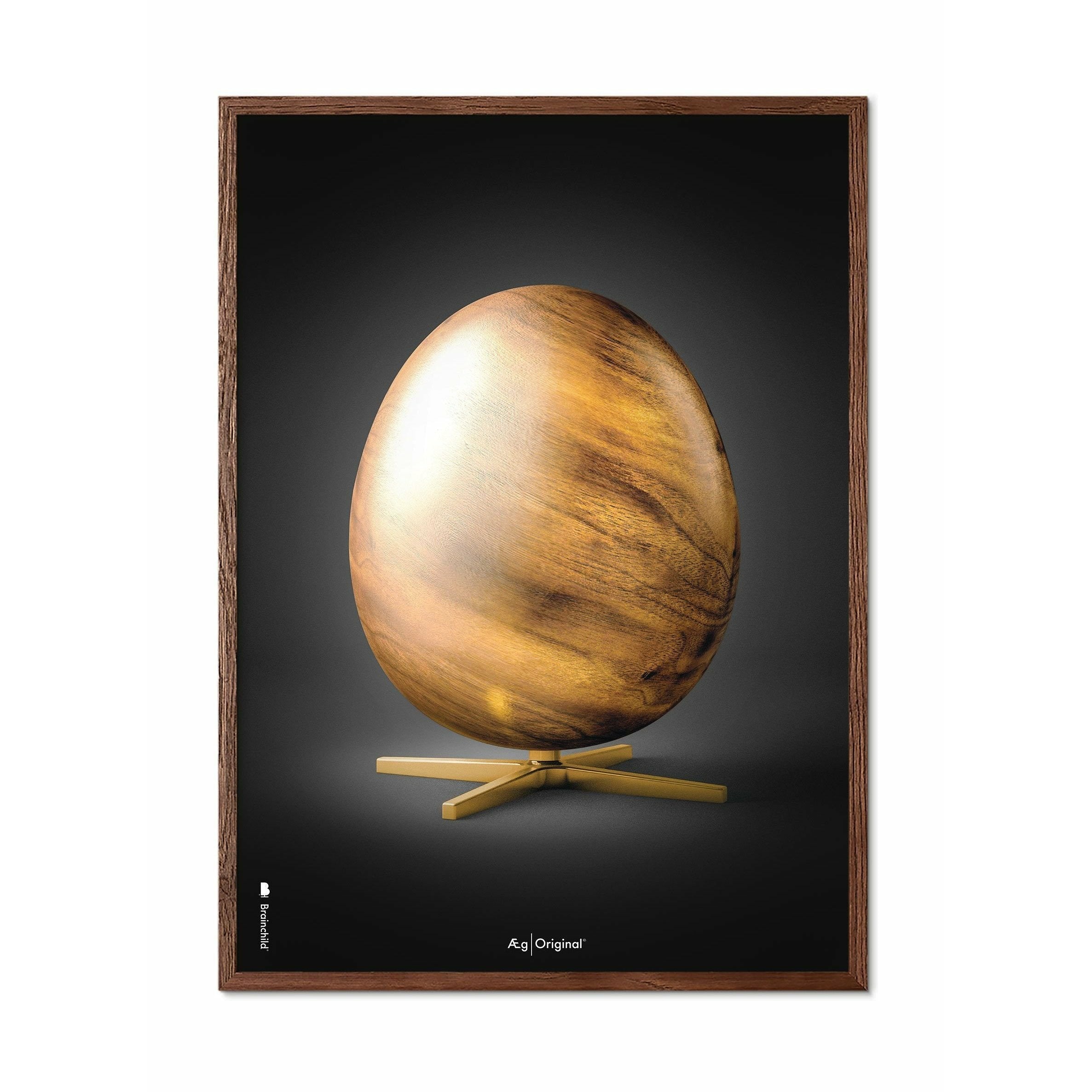 [product_category]-Brainchild Egg Figures Poster, Frame Made Of Dark Wood 30x40 Cm, Black-Brainchild-16002-B-BRA-1