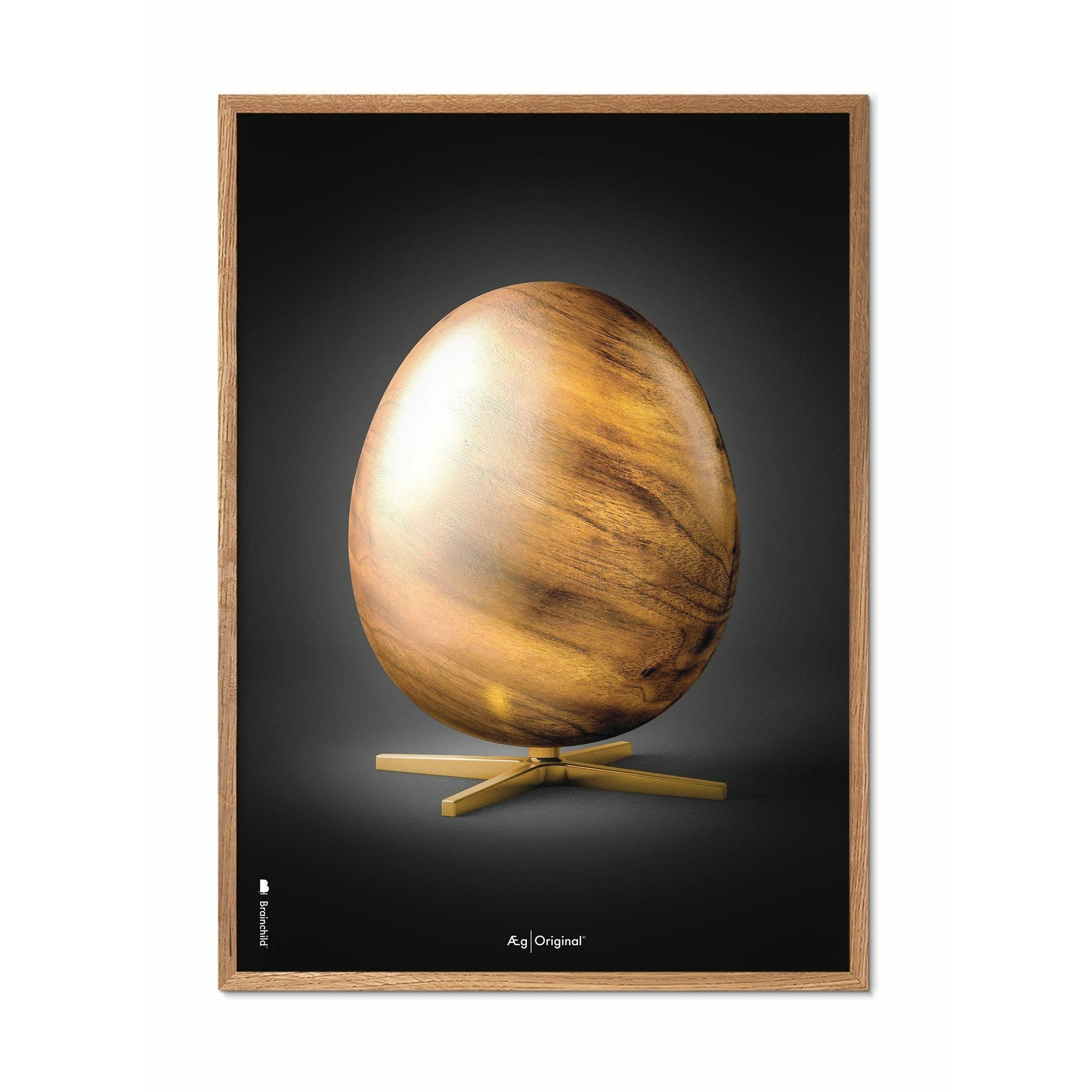 [product_category]-Brainchild Egg Figures Poster, Frame Made Of Light Wood 50x70 Cm, Black-Brainchild-16003-A-BRA-1