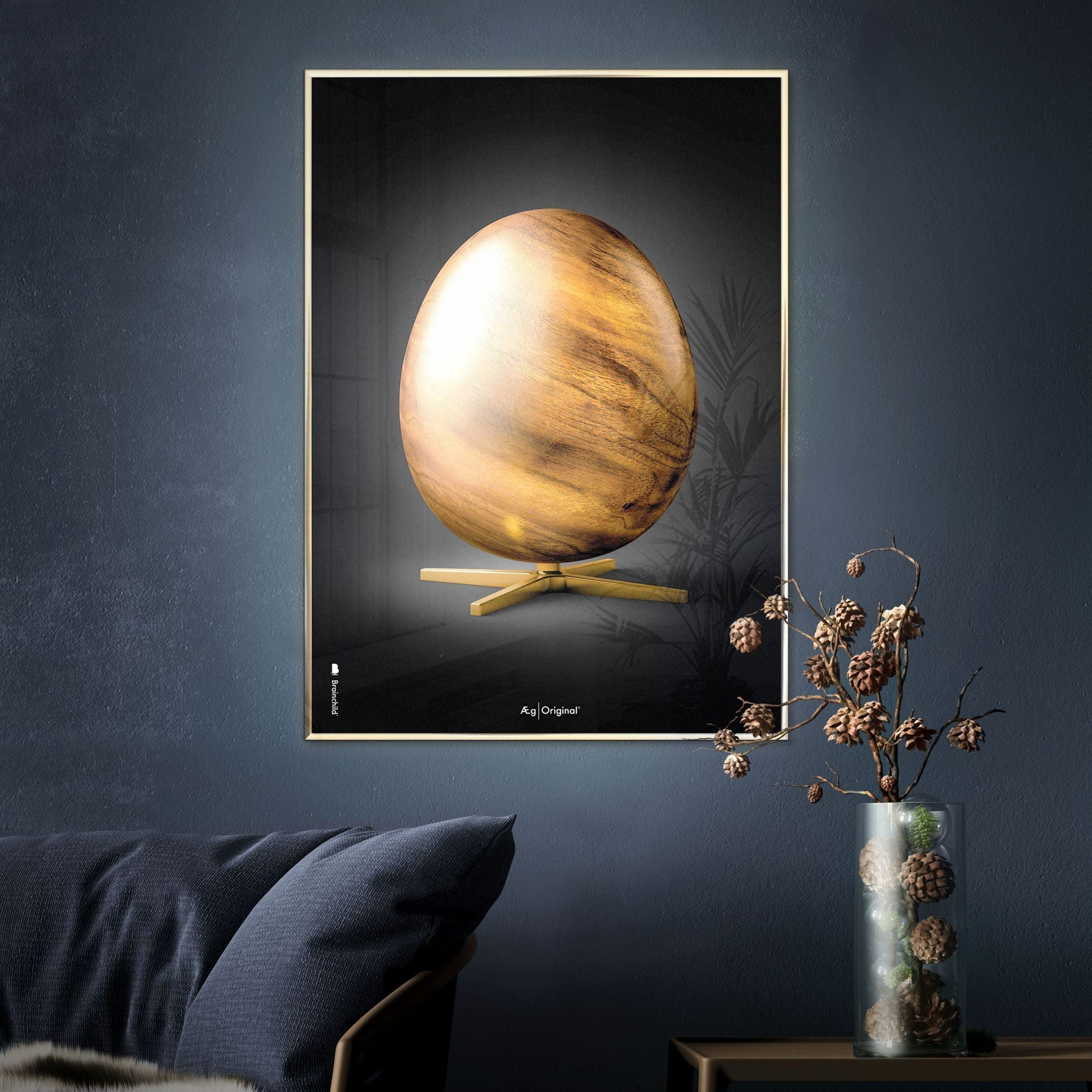 [product_category]-Brainchild Egg Figures Poster, Frame Made Of Light Wood 50x70 Cm, Black-Brainchild-16003-A-BRA-9
