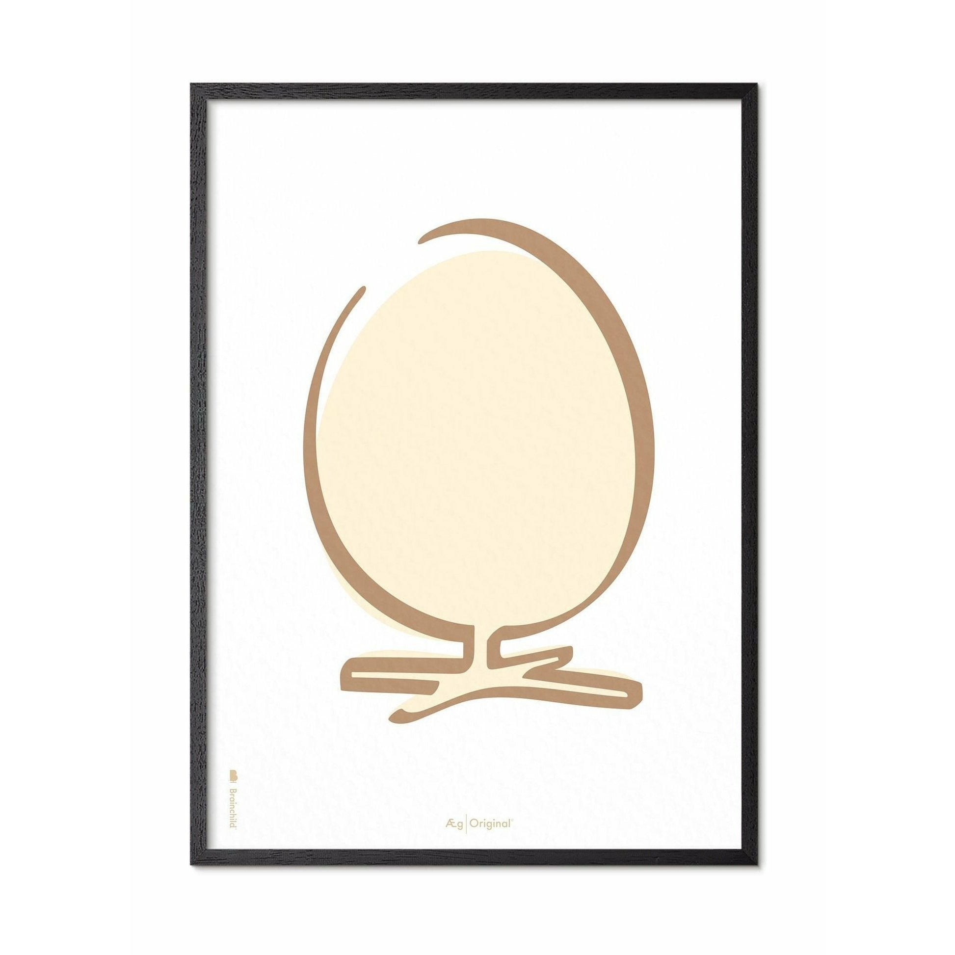 [product_category]-Brainchild Egg Line Poster, Frame In Black Lacquered Wood 30x40 Cm, White Background-Brainchild-SH-11002-C-BRA-1
