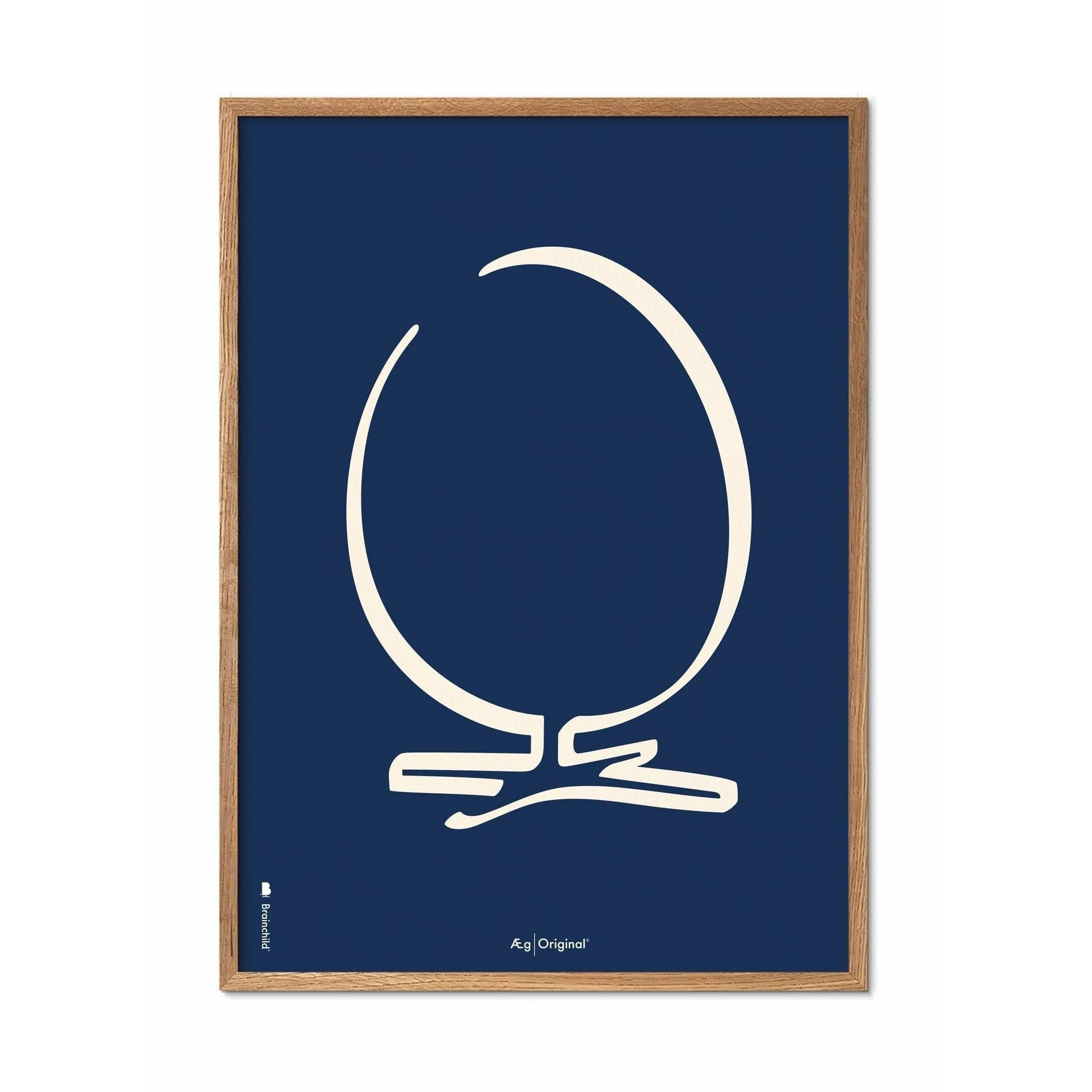 [product_category]-Brainchild Egg Line Poster, Frame Made Of Light Wood A5, Blue Background-Brainchild-B-11001-A-BRA-1