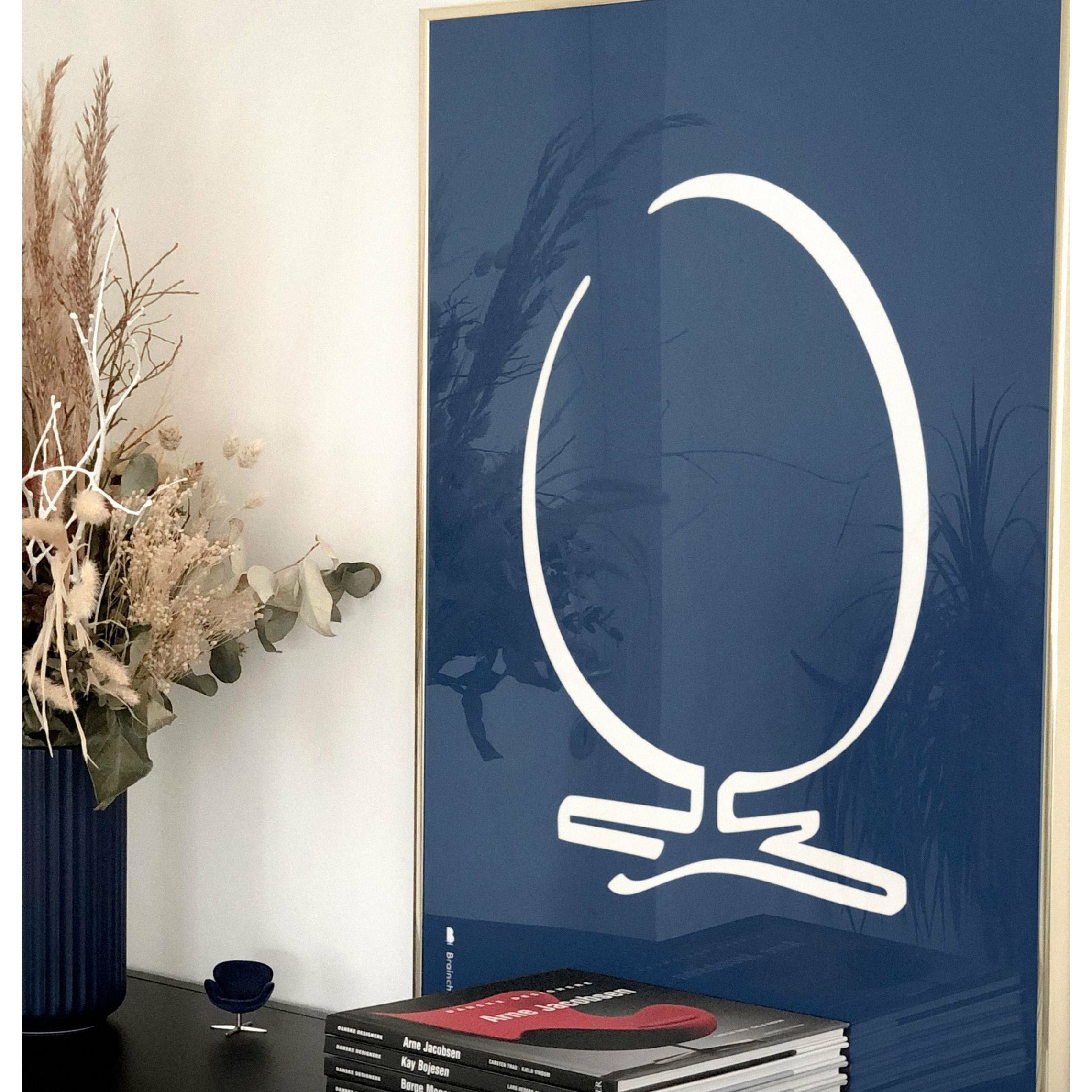 [product_category]-Brainchild Egg Line Poster, Frame Made Of Light Wood A5, Blue Background-Brainchild-B-11001-A-BRA-6