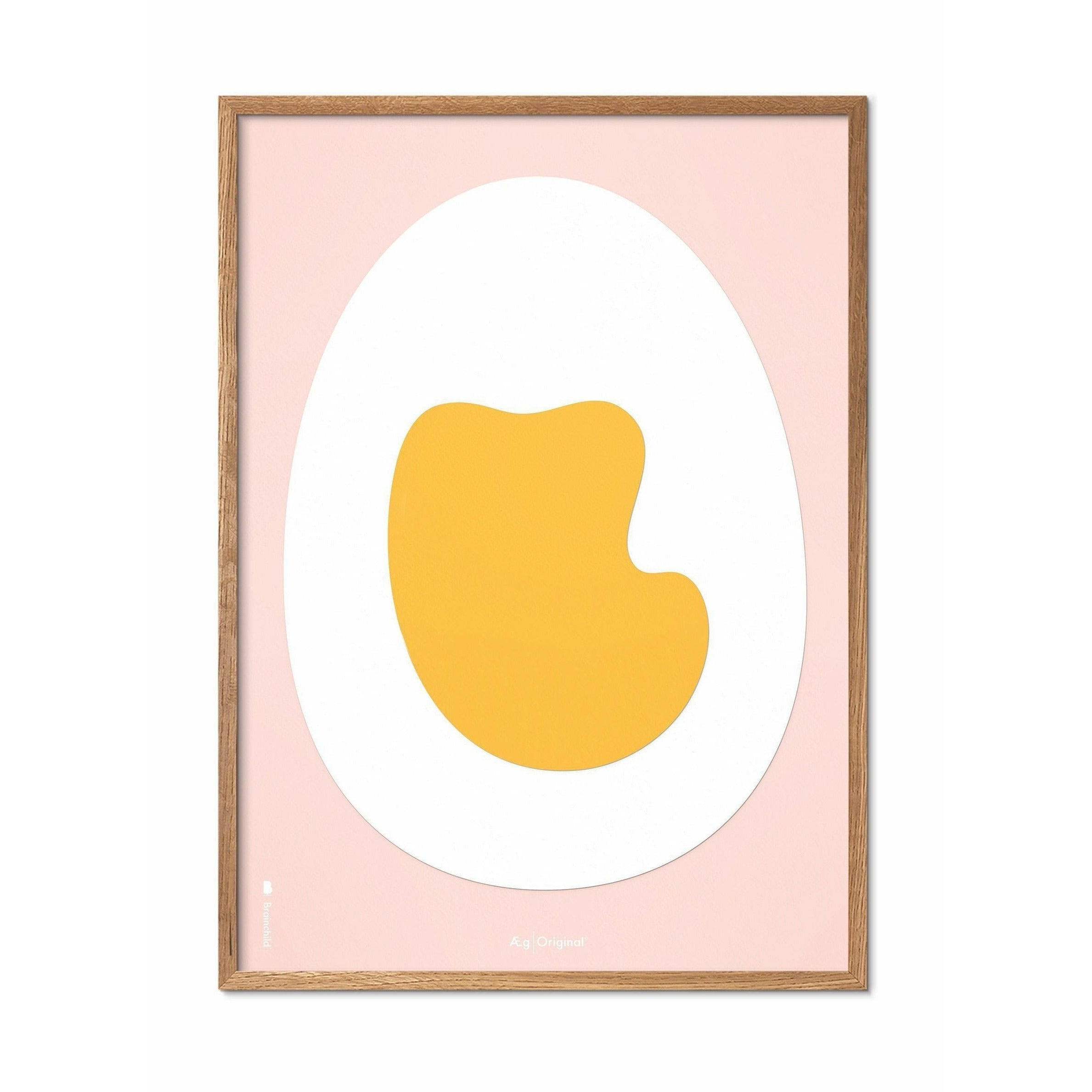 [product_category]-Brainchild Egg Paper Clip Poster, Frame Made Of Light Wood A5, Pink Background-Brainchild-P-11001-A-BRA-1