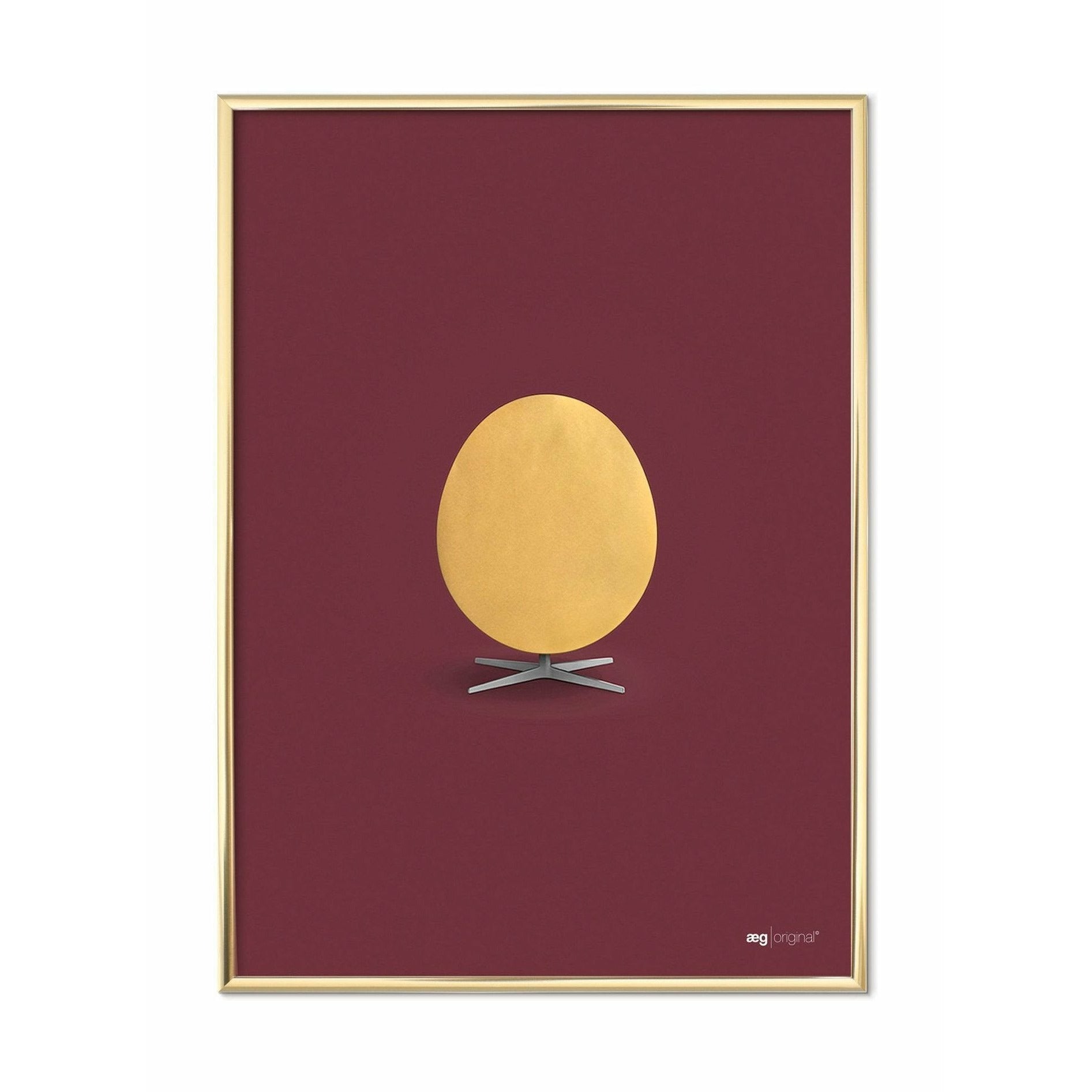 [product_category]-Brainchild Egg Poster, Brass Frame 50 X70 Cm, Gold/Bordeaux Background-Brainchild-15003-D-BRA-1