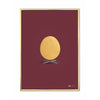  Egg Poster Brass Frame 50 X70 Cm Gold/Bordeaux Background