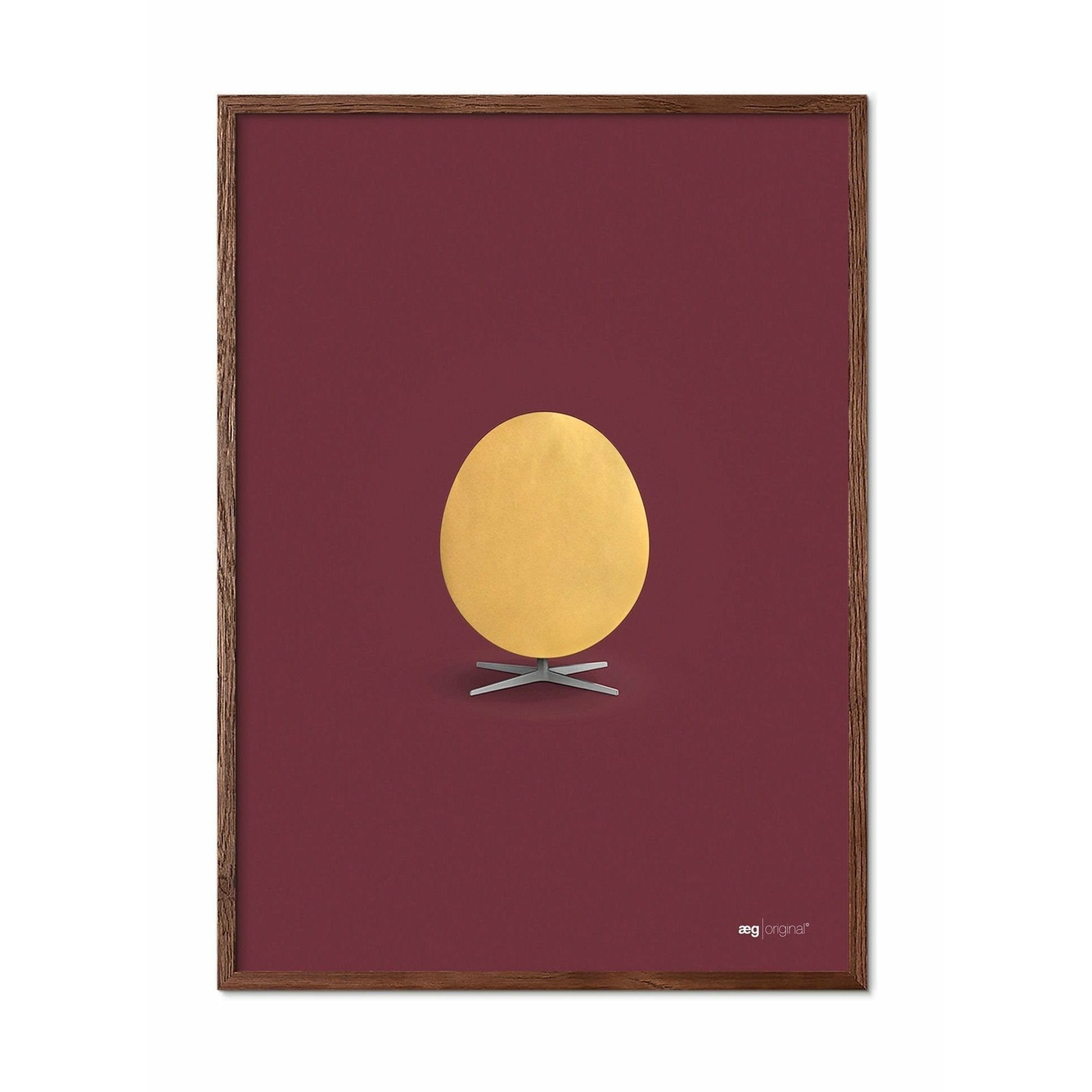 [product_category]-Brainchild Egg Poster, Dark Wood Frame A5, Gold/Bordeaux Background-Brainchild-15001-B-BRA-1