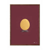  Egg Poster Dark Wood Frame A5 Gold/Bordeaux Background