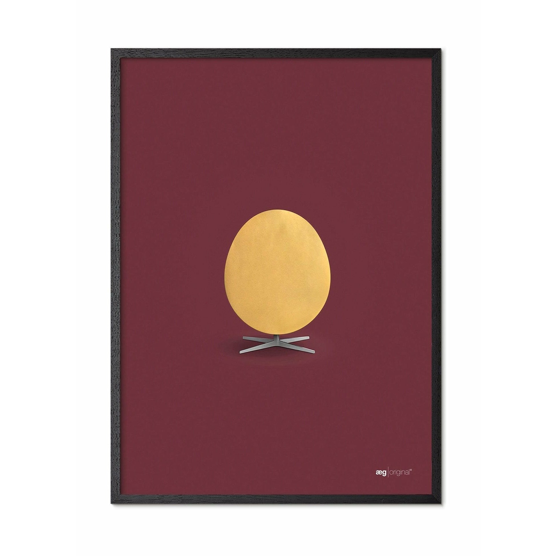 [product_category]-Brainchild Egg Poster, Frame In Black Lacquered Wood 50x70 Cm, Gold/Bordeaux Background-Brainchild-15003-C-BRA-1