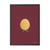  Egg Poster Frame In Black Lacquered Wood 50x70 Cm Gold/Bordeaux Background
