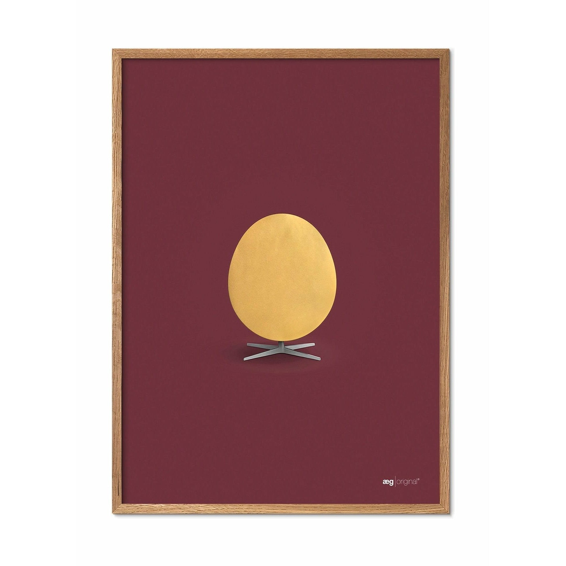 [product_category]-Brainchild Egg Poster, Light Wood Frame A5, Gold/Bordeaux Background-Brainchild-15001-A-BRA-1
