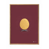  Egg Poster Light Wood Frame A5 Gold/Bordeaux Background