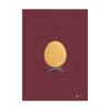  Egg Poster Without Frame A5 Gold/Bordeaux Background