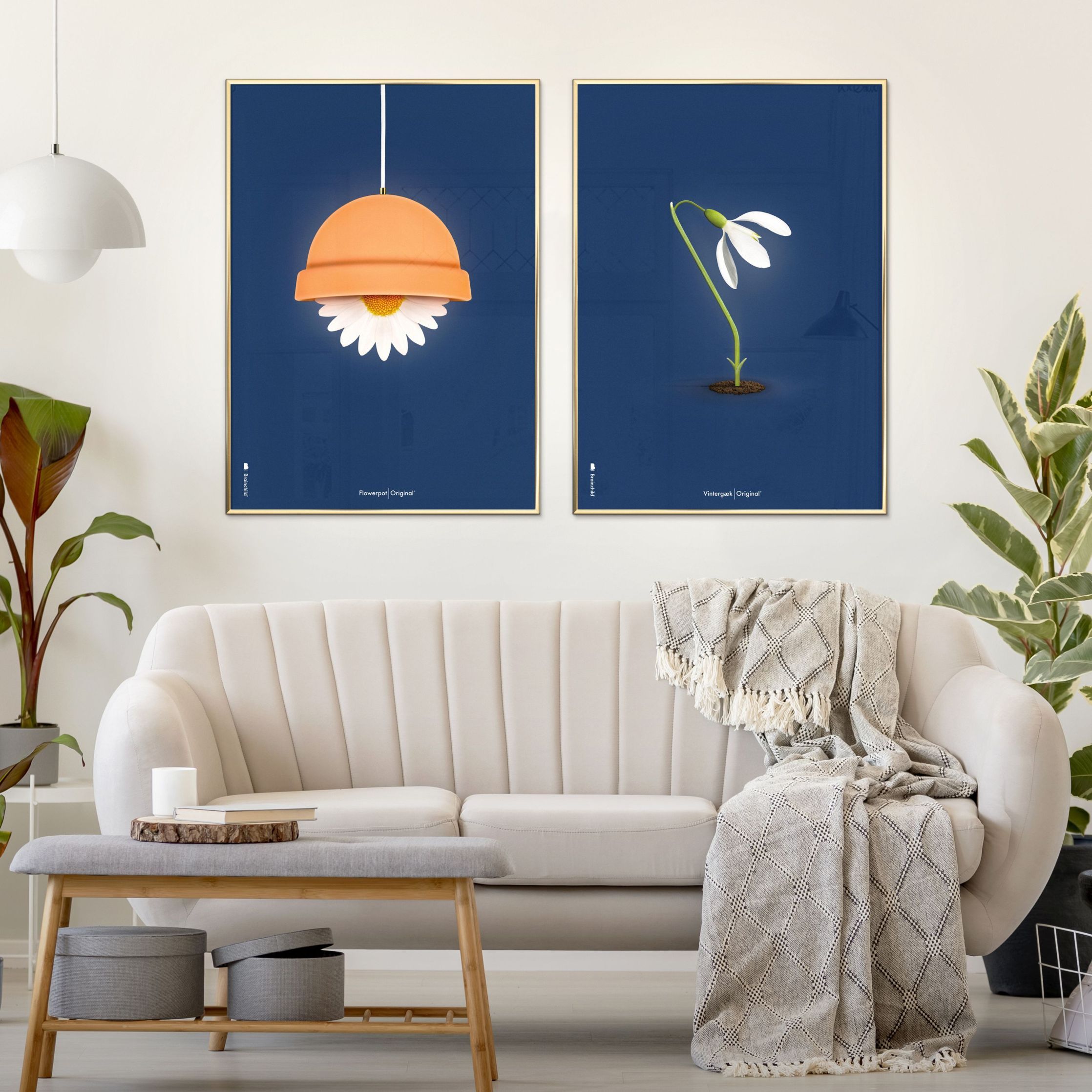 [product_category]-Brainchild Flowerpot Classic Poster, Brass Colored Frame A5, Dark Blue Background-Brainchild-82001-D-BRA-3